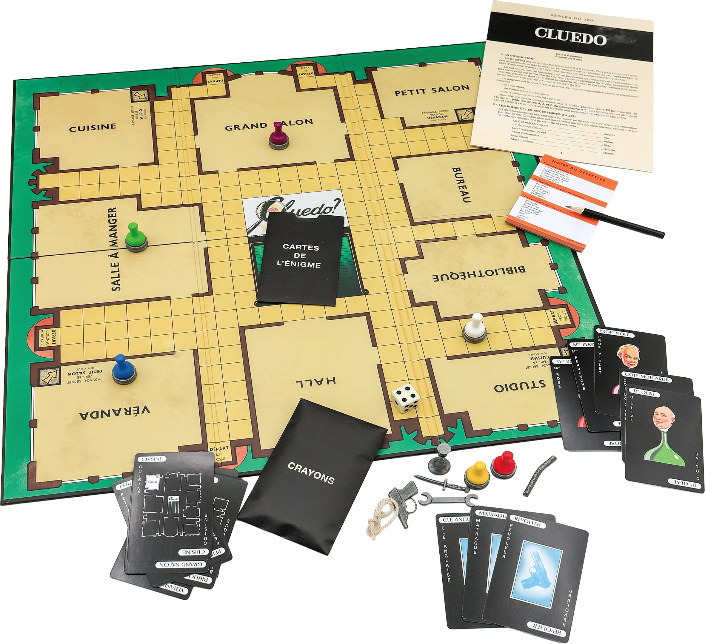 Megableu – CLUEDO Édition Vintage Boite Format Livre - Jeu de Société Classique de Déduction & Enquête pour Famille et Enfants dès 8 Ans - Version Premium Inspirée de 1951-3–6 Joueurs - en Français