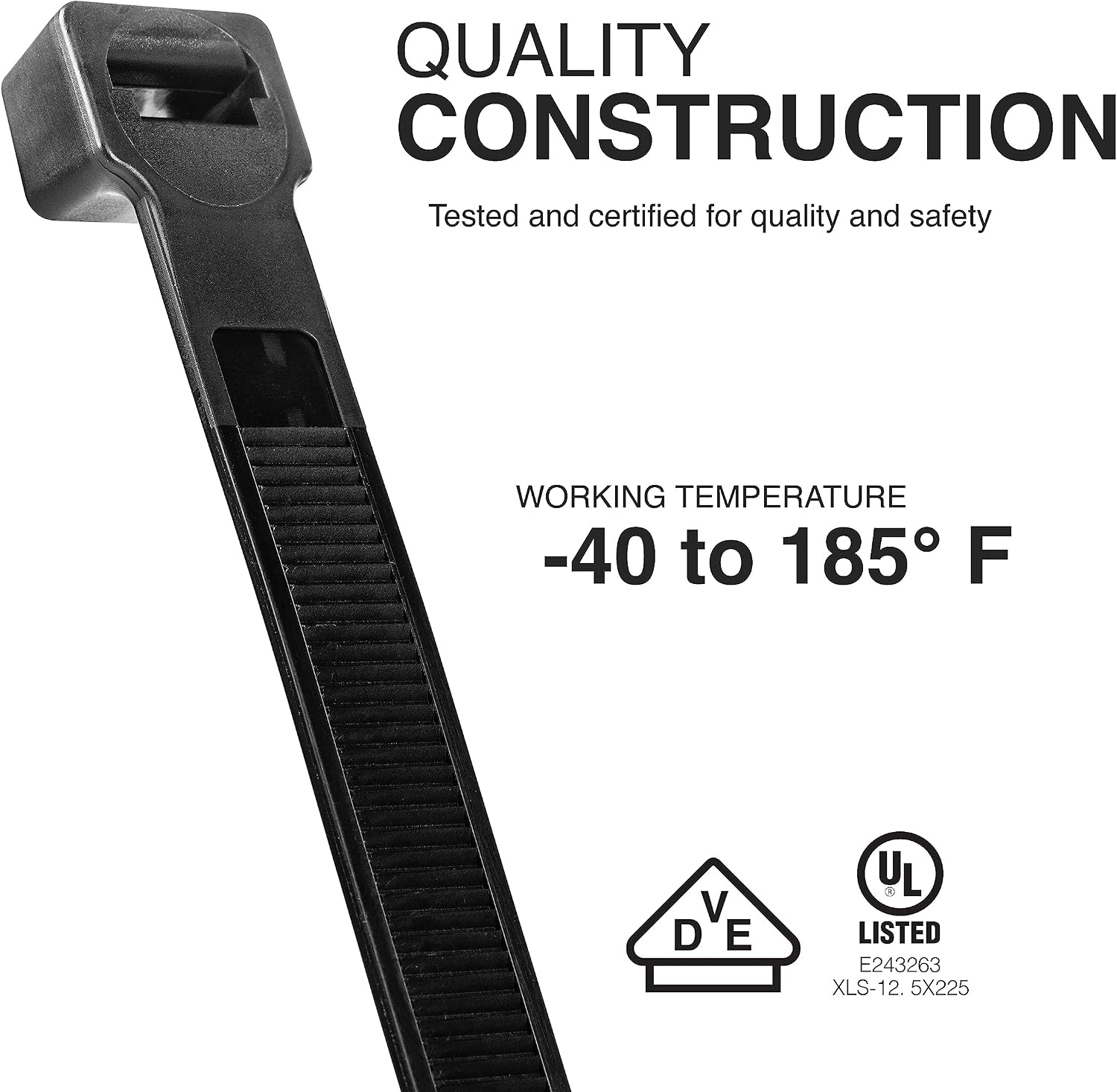 TR Industrial Ultra Heavy Duty Multi-Purpose UV Cable Ties (50-Piece), 250 lbs. Tensile Strength, 8.9", Black