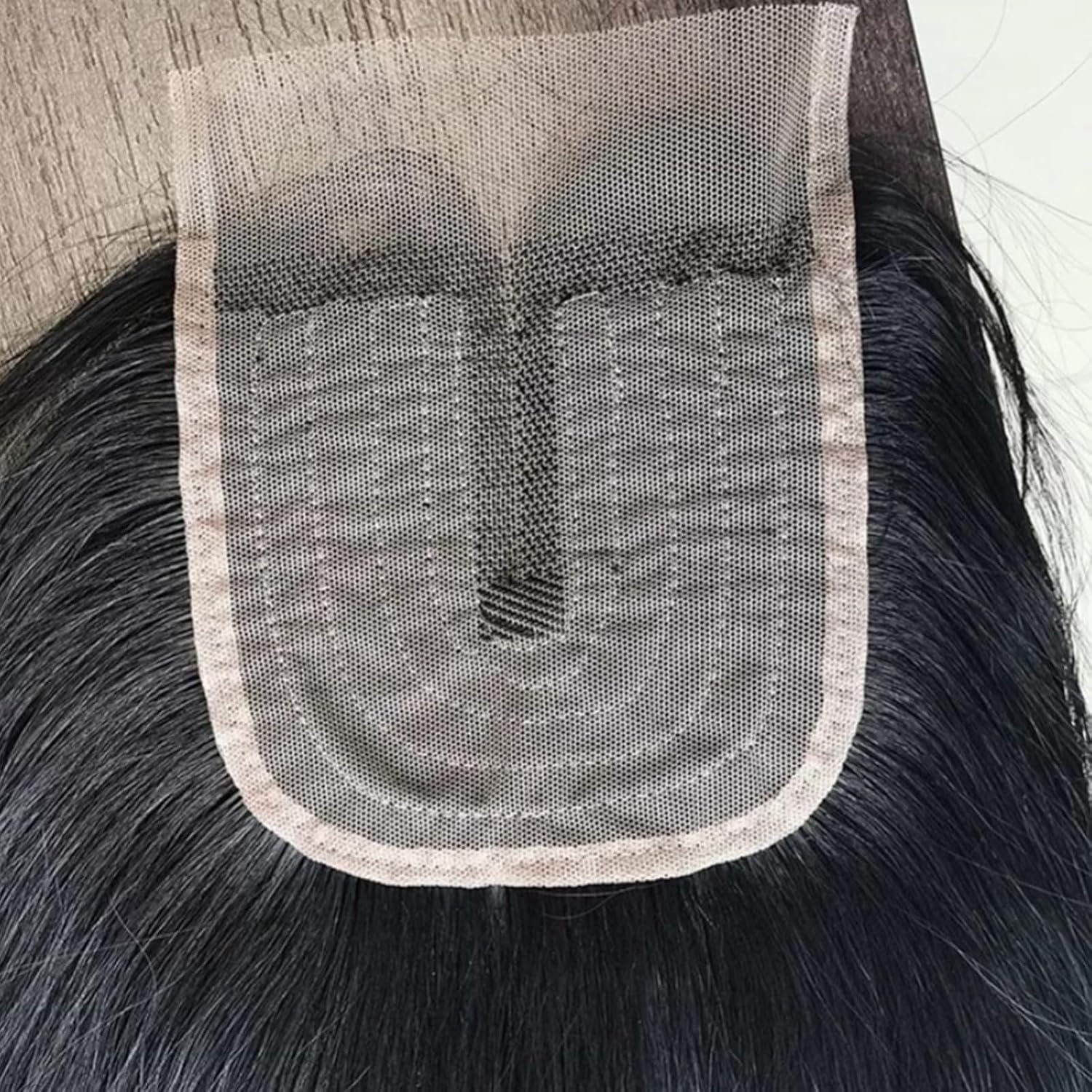 Human Hair Lace Closure, 4X4 T Transparent Lace Straight Hair Closure for Women with Fine Hair(Black,10in-25cm)