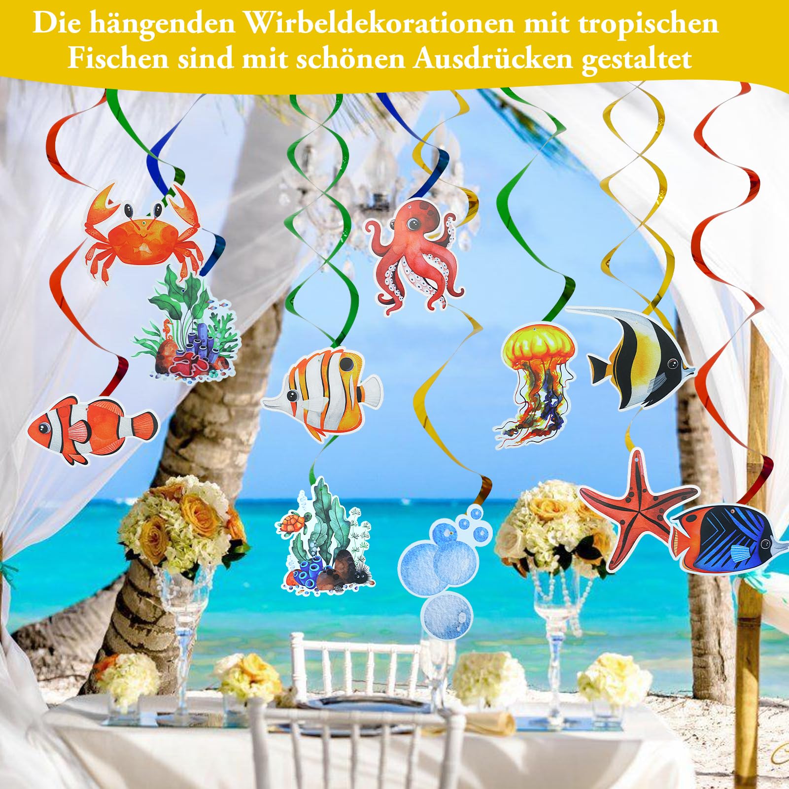 DEARBAG 40 Pièces Tourbillons Suspendus de Poissons Tropicaux Décoration de Fête Sous Mer Animaux Marins Spirales Décoration de Plafond pour Garçons Enfants Fête sur Thème d'Océan Anniversaire DEARBAG 40 Pièces Tourbillons Suspendus de Poissons Tropicaux Décoration de Fête Sous Mer Animaux Marins Spirales Décoration de Plafond pour Garçons Enfants Fête sur Thème d'Océan Anniversaire