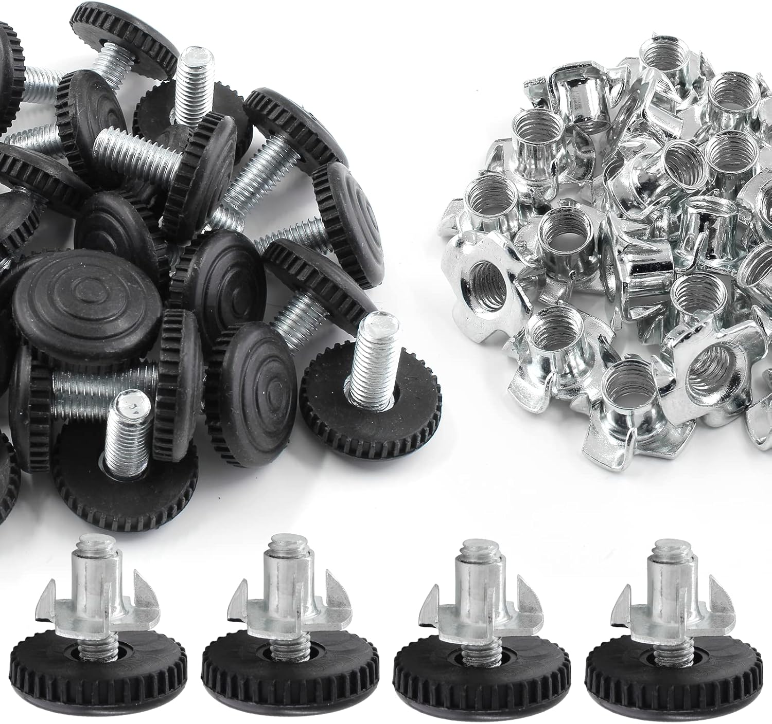 Aazon.co: Zorfeter 30 Pcs 1/4 Screw In Threaded Furniture Adjustable - View #11