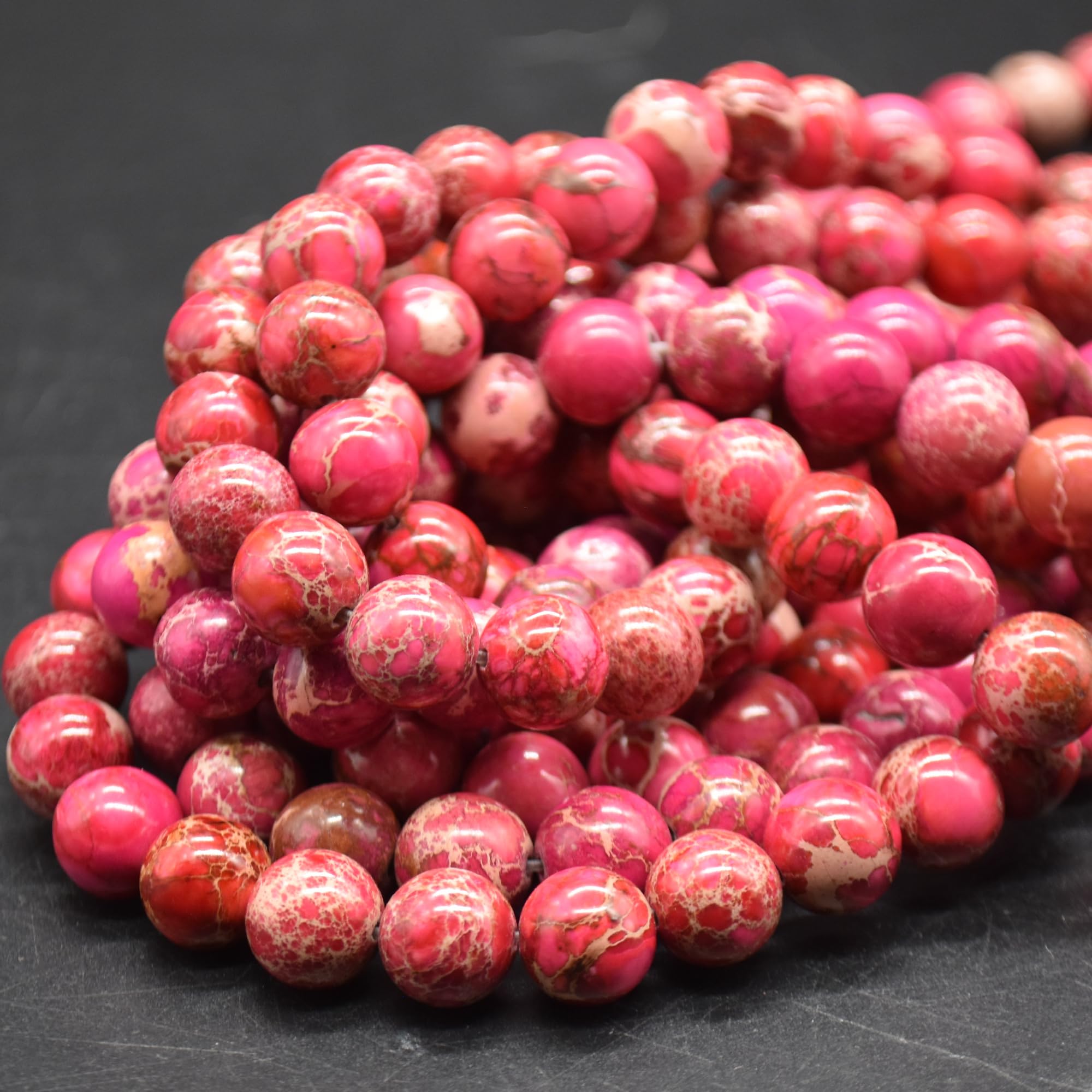 Élastique à Cheveux Avec Perles - Satin Rose Foncé Métallisé - Très Détaillé Et Unique - Neuf Sans étiquette