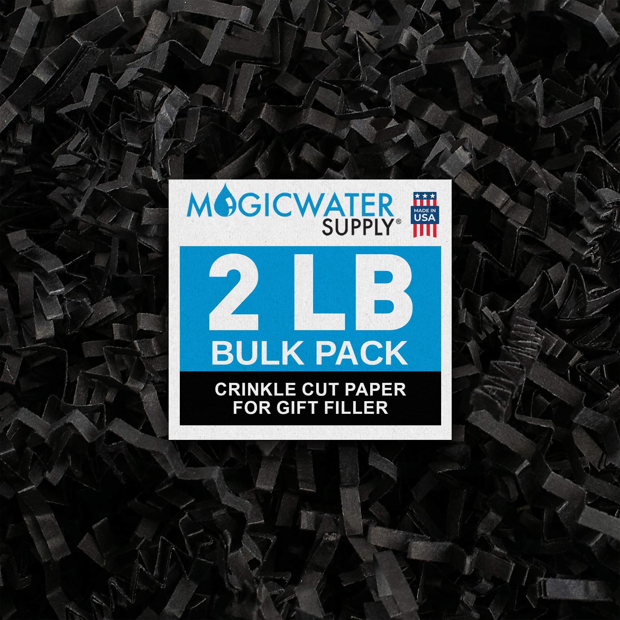 - MagicWater Crinkle Cut Paper for Gift Baskets - 2LB - Black - Perfect for Shredded Paper Filler, Basket Filler, Gift Boxes, Bridesmaid Gifts, Christmas Stuffers & More – Ideal for All Occasions