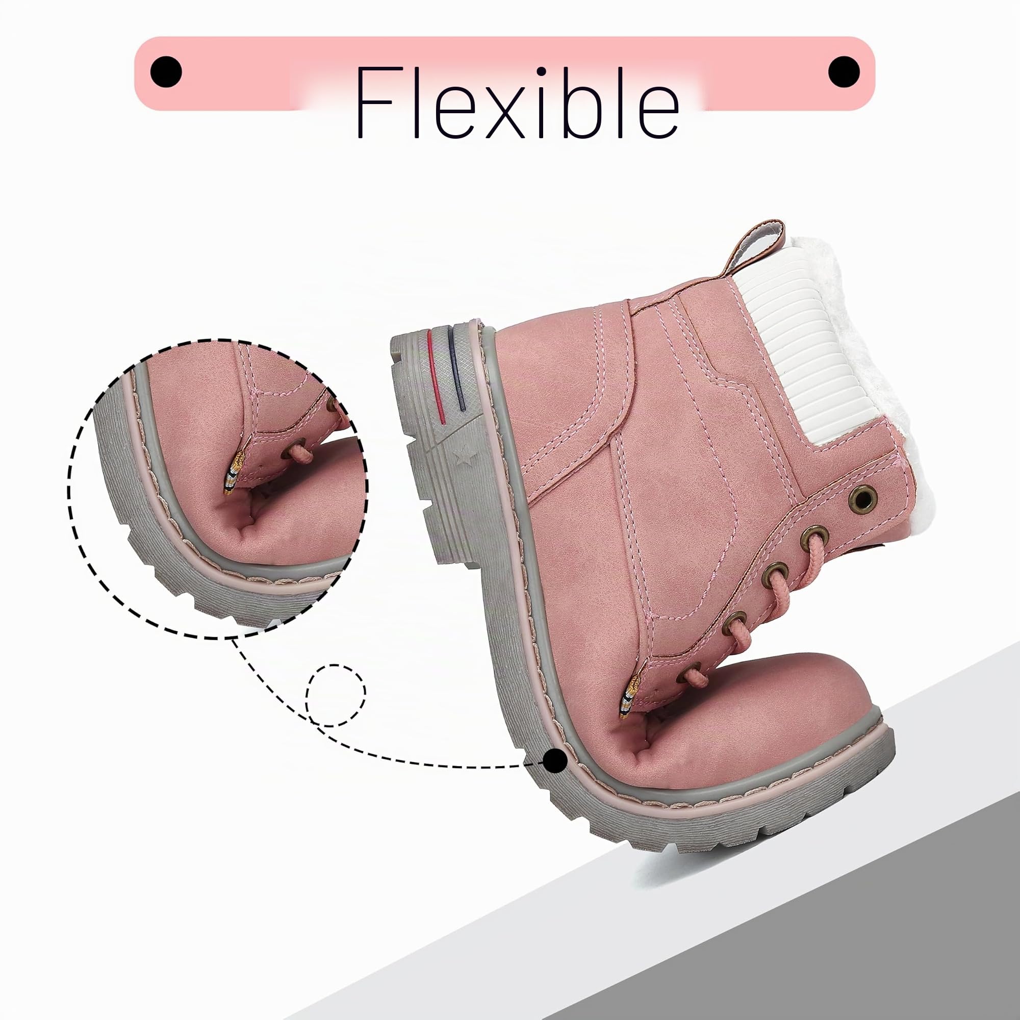 Mishansha Chaude Bottines Hiver Enfant Fille Garçon Rose 25 EU