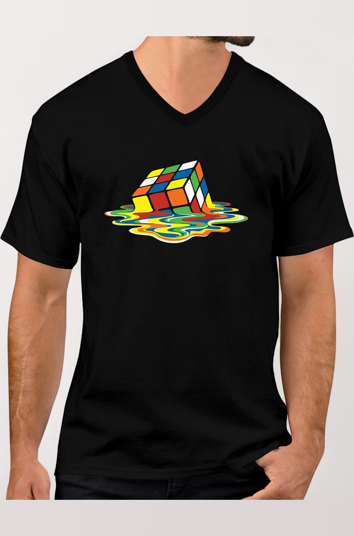 - Men's Regular Fit Cotton Graphic Printed V Neck Half Sleeves Trending Trendy Pootlu College Tshirts.