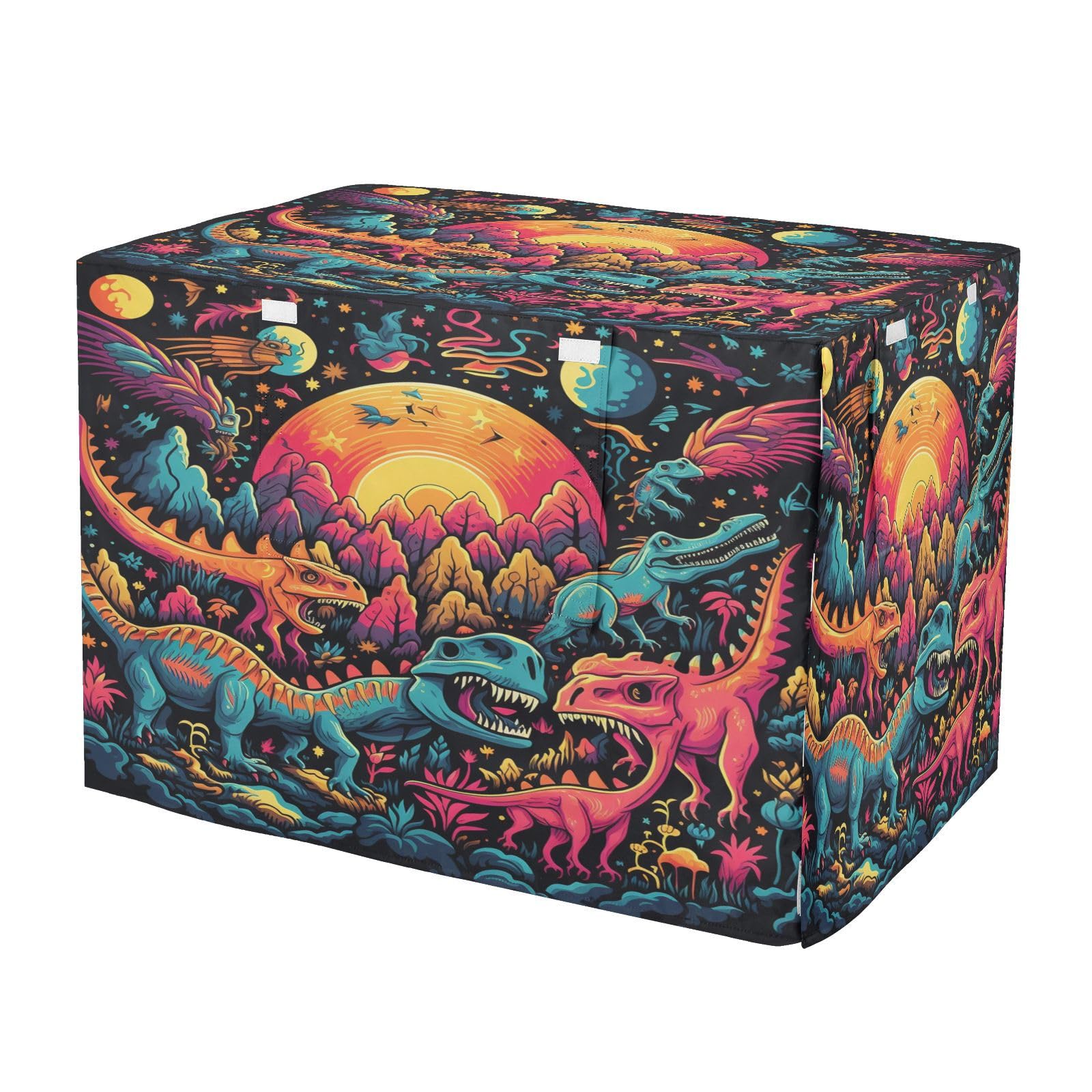 KAAVIYO Colorful Angry Dinosaurs Dog Cat Crate Cover,Waterproof Pet Kennel Covers for Animals Cages Indoor Outdoor