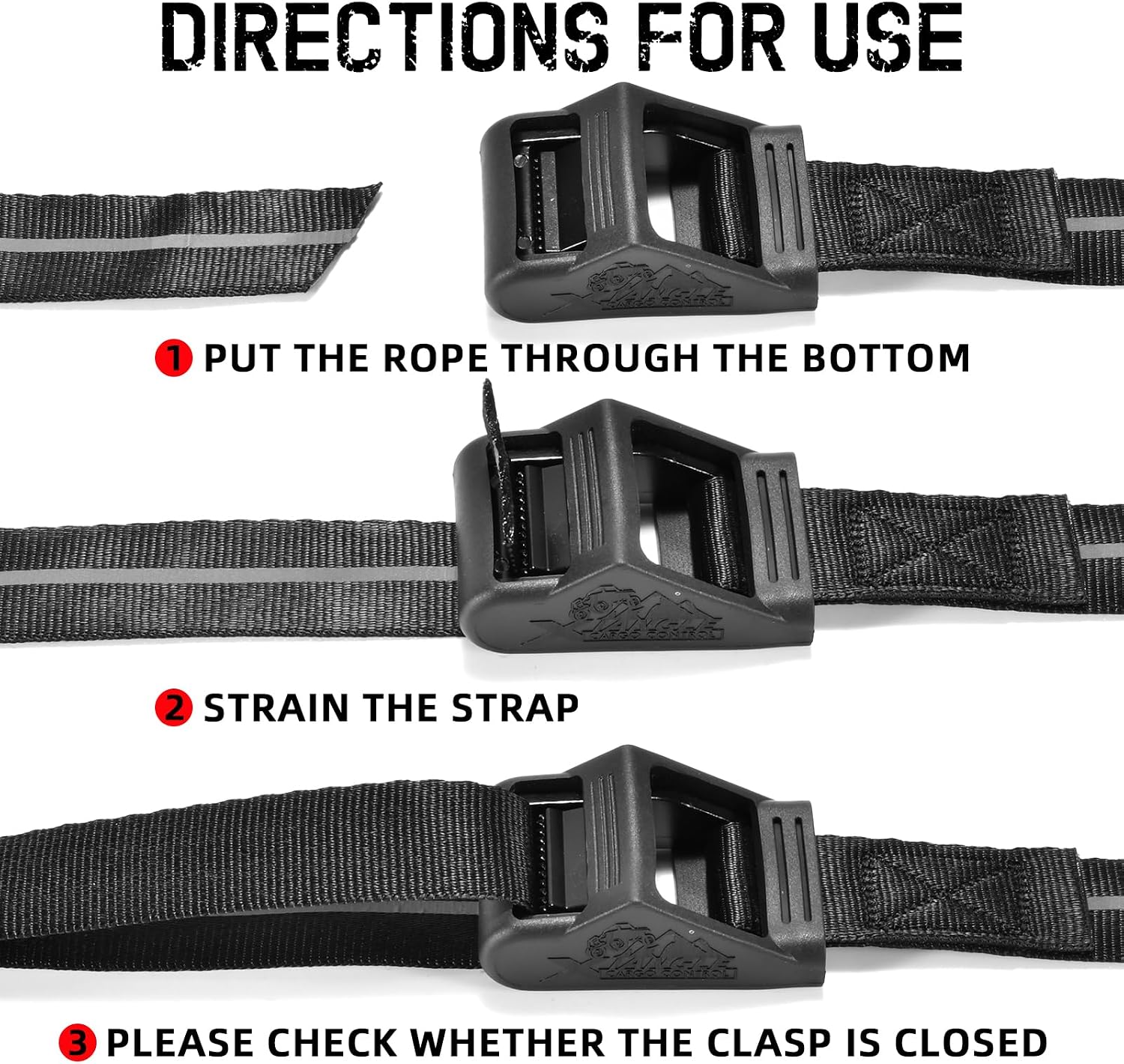 Reflective Lashing Straps with Soft Padded Cam Buckle - High Strength Kayak Straps for Outdoor Activities, UV Resistant Tie-Downs for Securing (1inch 9ft 1,500 lbs)
