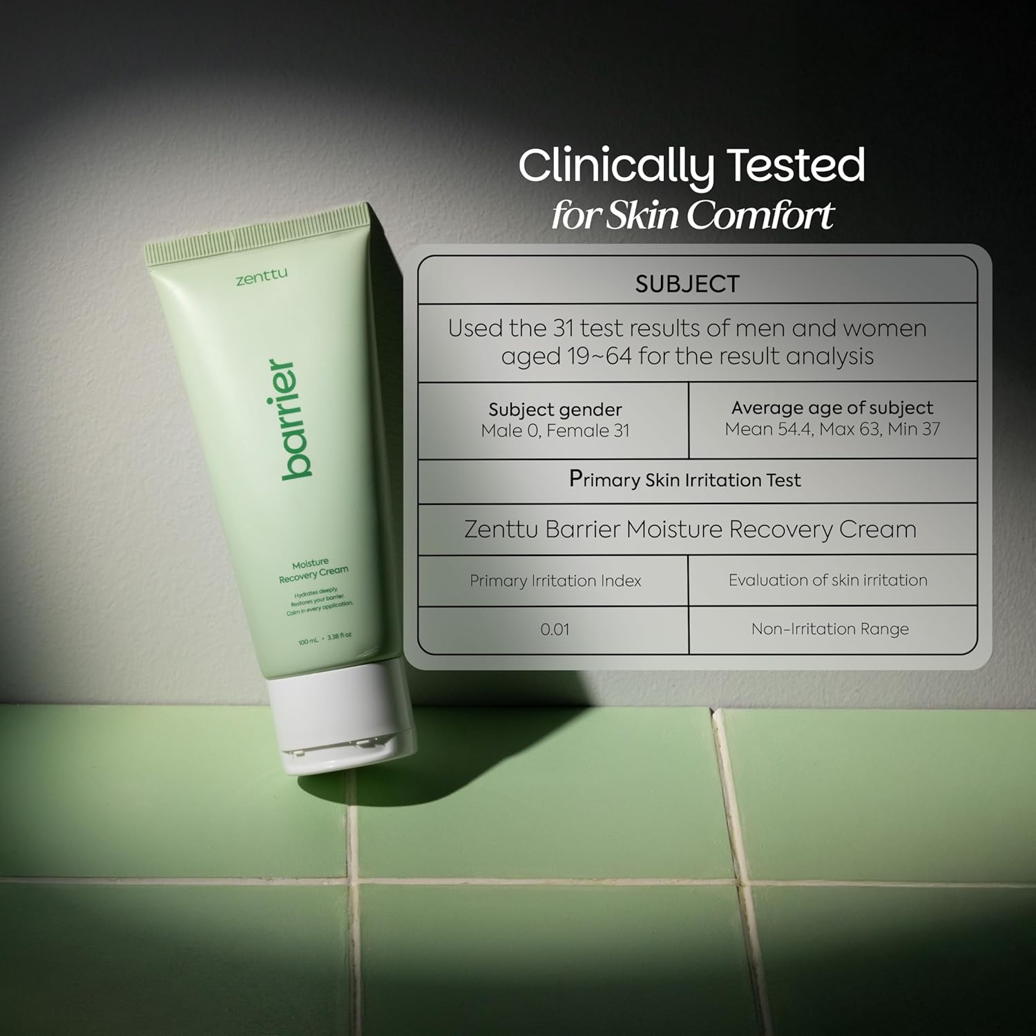 Korean Moisturizer for Face, Ceramide Moisturizer Face Cream for Dry Sensitive Skin Barrier Support, Barrier + Microbiome Support Moisturizer Recovery Cream | 3.38 fl oz