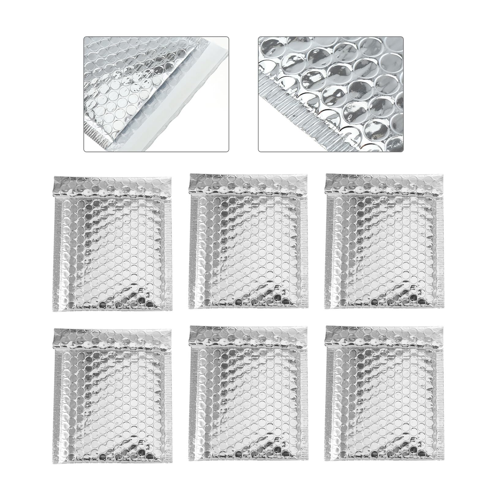 Cabilock Buste Imbottite in Materiale Sintetico Leggero 100 Pezzi Autosigillanti Argento Bolle per Imballaggio e Negozi di Accessori Moda