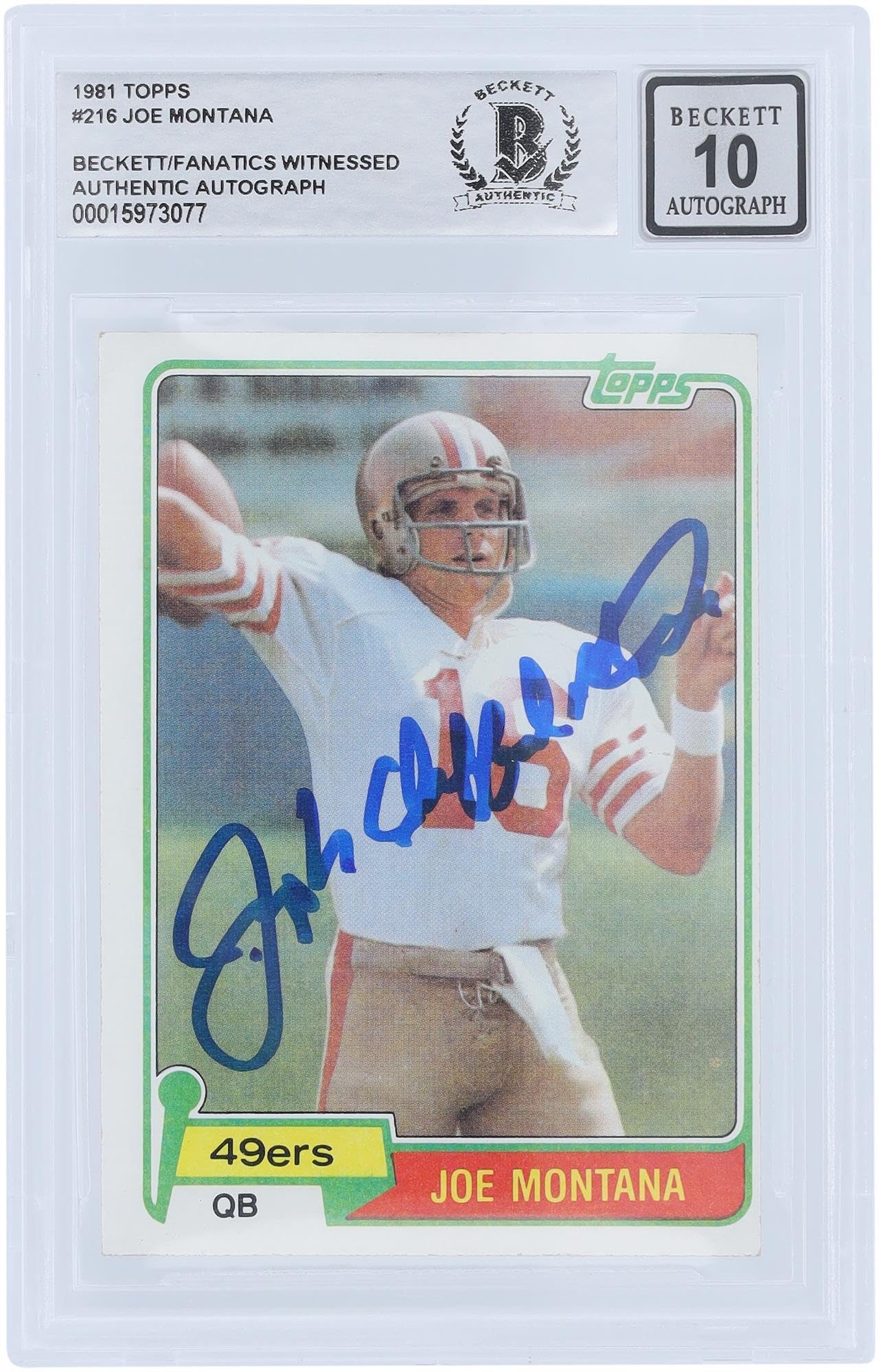 Amazon.com: Joe Montana San Francisco 49ers Autographed 1980 Topps