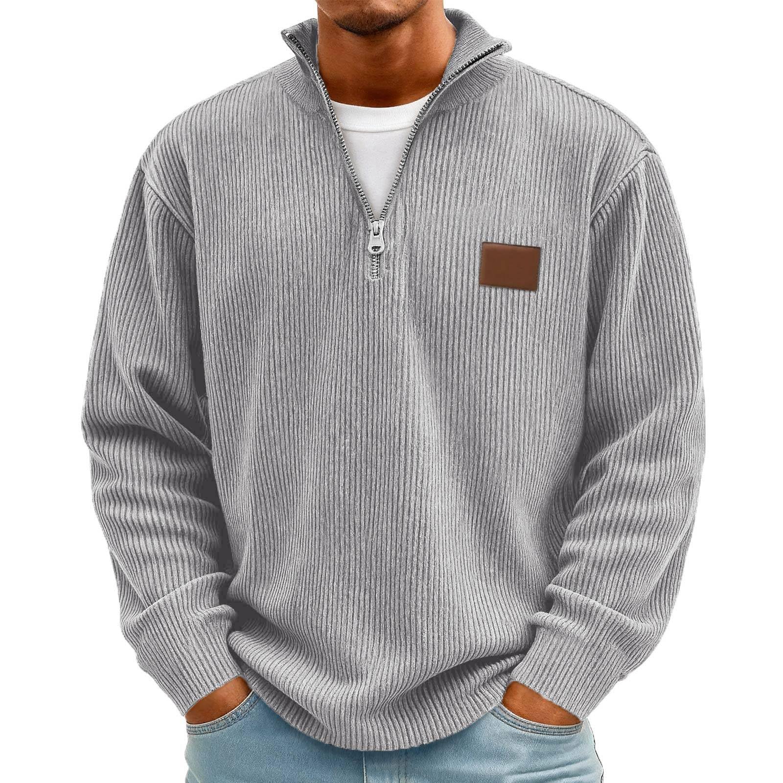 Pullover Herren Quarter Zip Schick Casual Basic Dünner Sweatshirt Herren Vintage Fashion Sport Schicker Oberteil