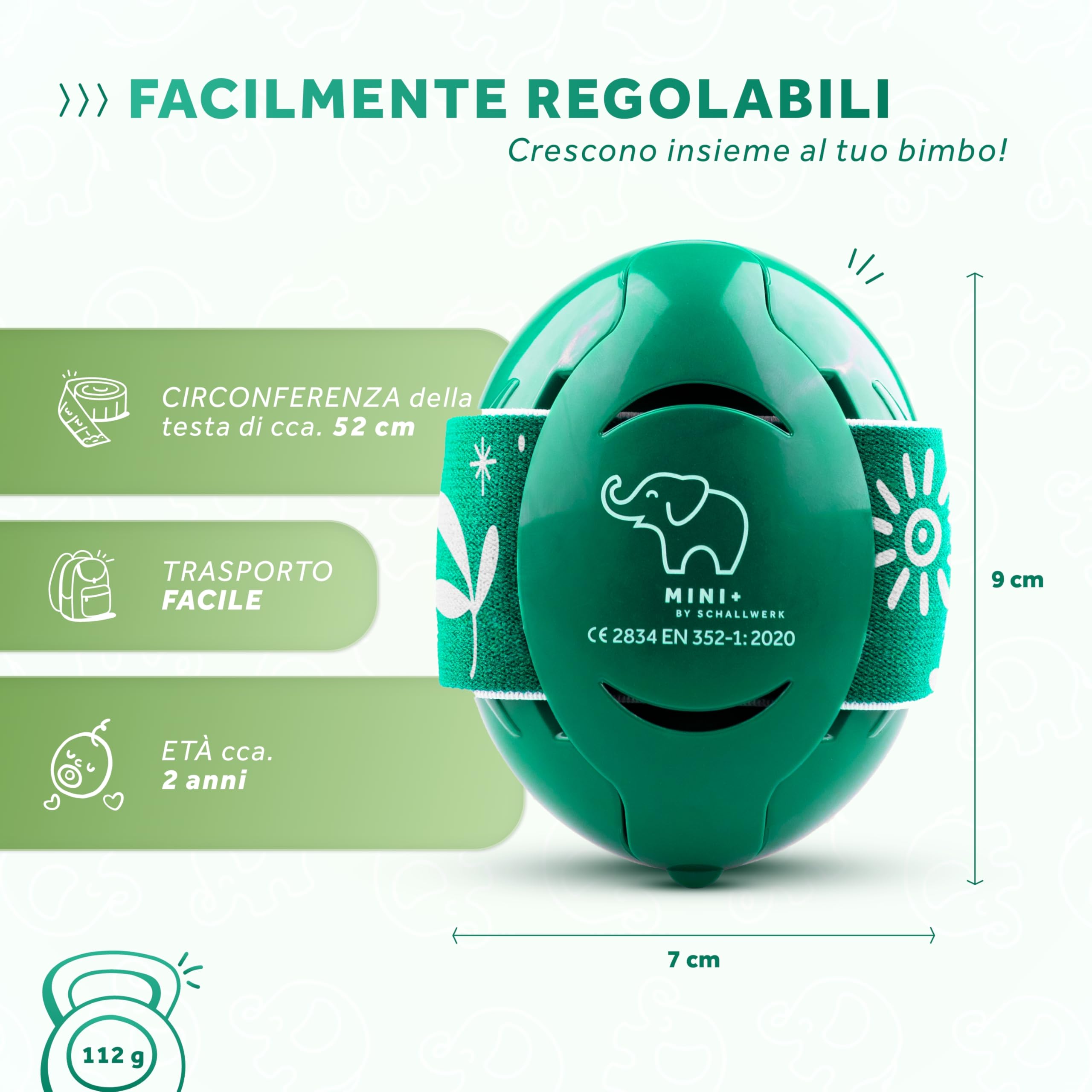 Schallwerk ® Mini+ Cuffie Antirumore Bambini - Protezione dell'udito per Bambini e Neonati - Cuffie Neonato Antirumore, Neonato, Bambino, Aereo, Rumore
