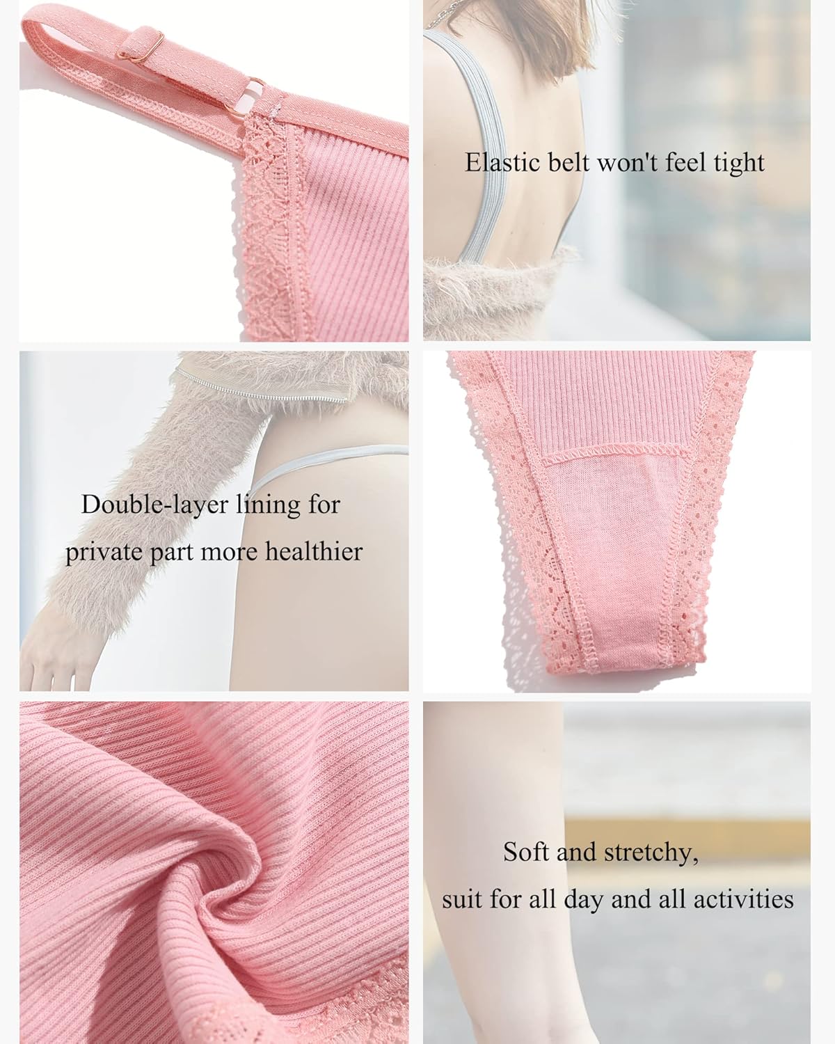 CUTE BYTE Adjustable G String Thongs for Women Underwear