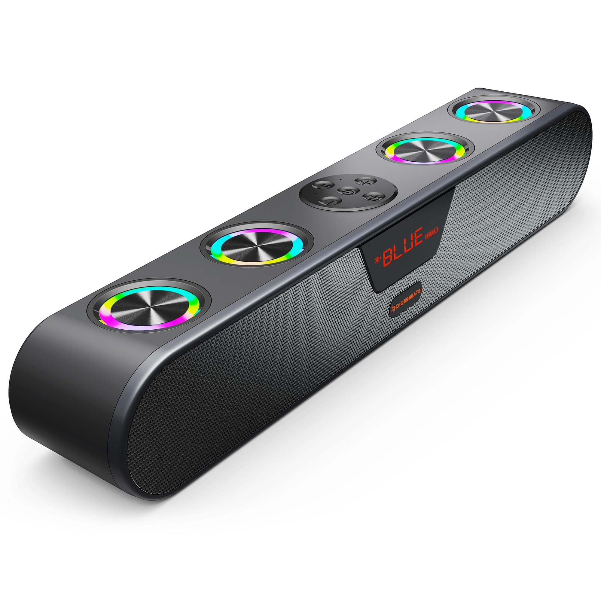CrossBeats Blaze B30 Bluetooth 30W Soundbar Gaming RGB Light | AUX, BT, SD Card, USB &FM I 8 Hrs Playtime Fast Charge| TWS Pairing| Built in mic| BT Speaker for TV, Mobile, PC, Laptop, Tablet - Black (B0DCW45R7N) Amazon Price History, Amazon Price Tracker