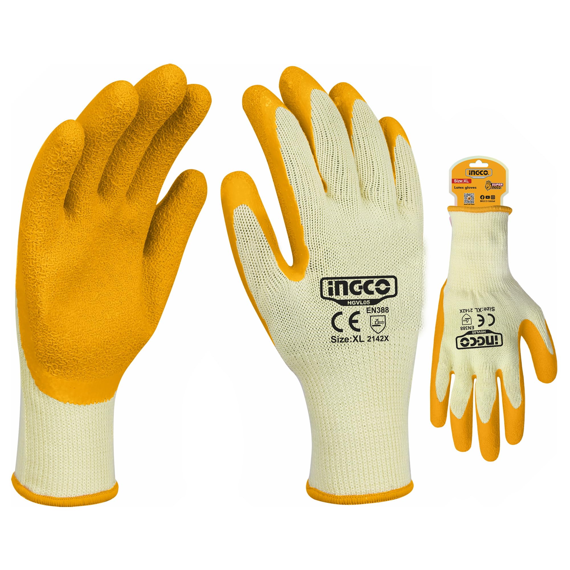 Ingco Latex Gloves, Industrial Safety Hand Gloves, Rubber GlovesUse for heavy cargo handling worker, slight sharp objects carrier HGVL05-image-43