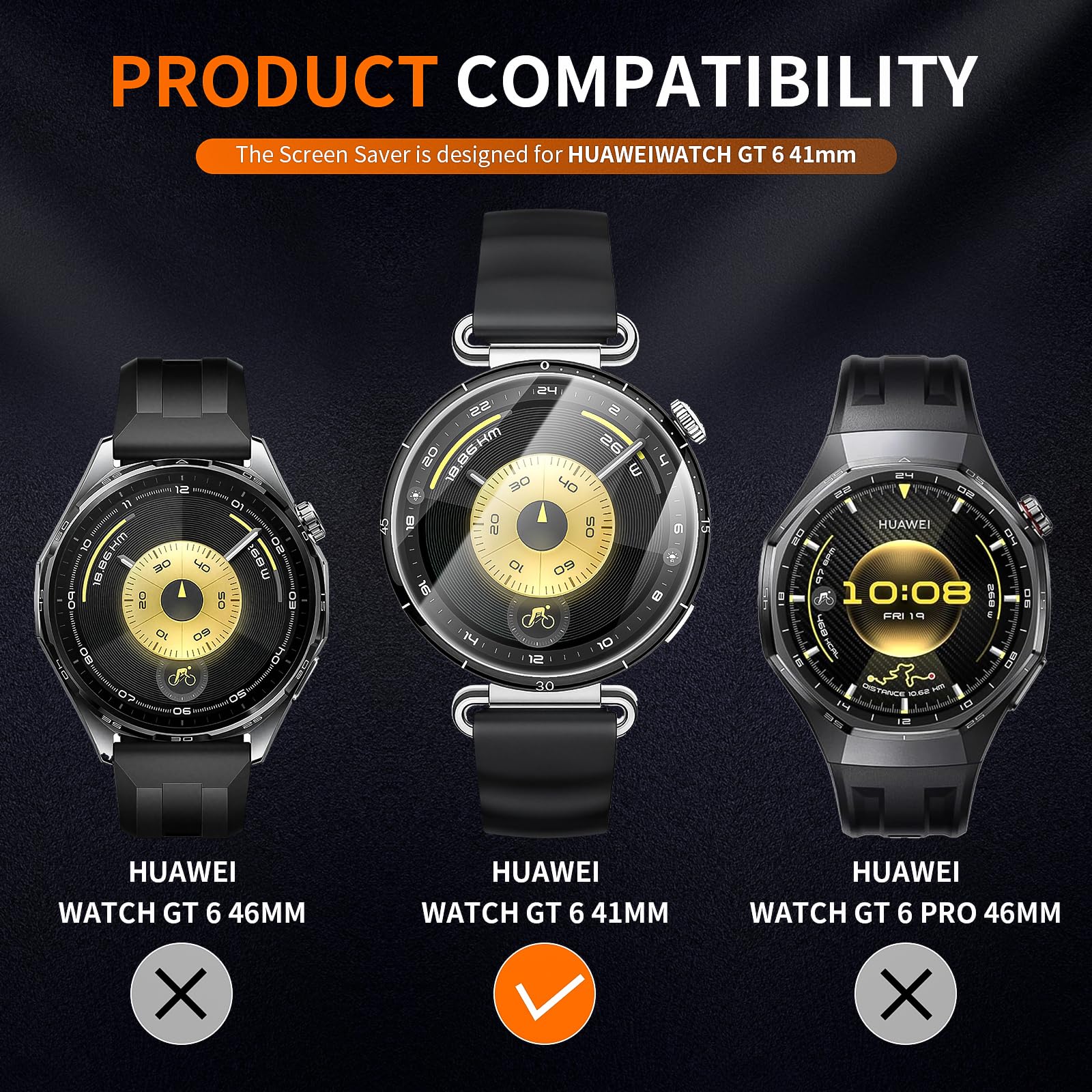 Diruite 4 Sztuki Ochraniacz Ekranu do HUAWEI Watch GT 6 41mm,HD Anti-Scratch Szkło Hartowane Folia Ochronna Smart Watch,41mm