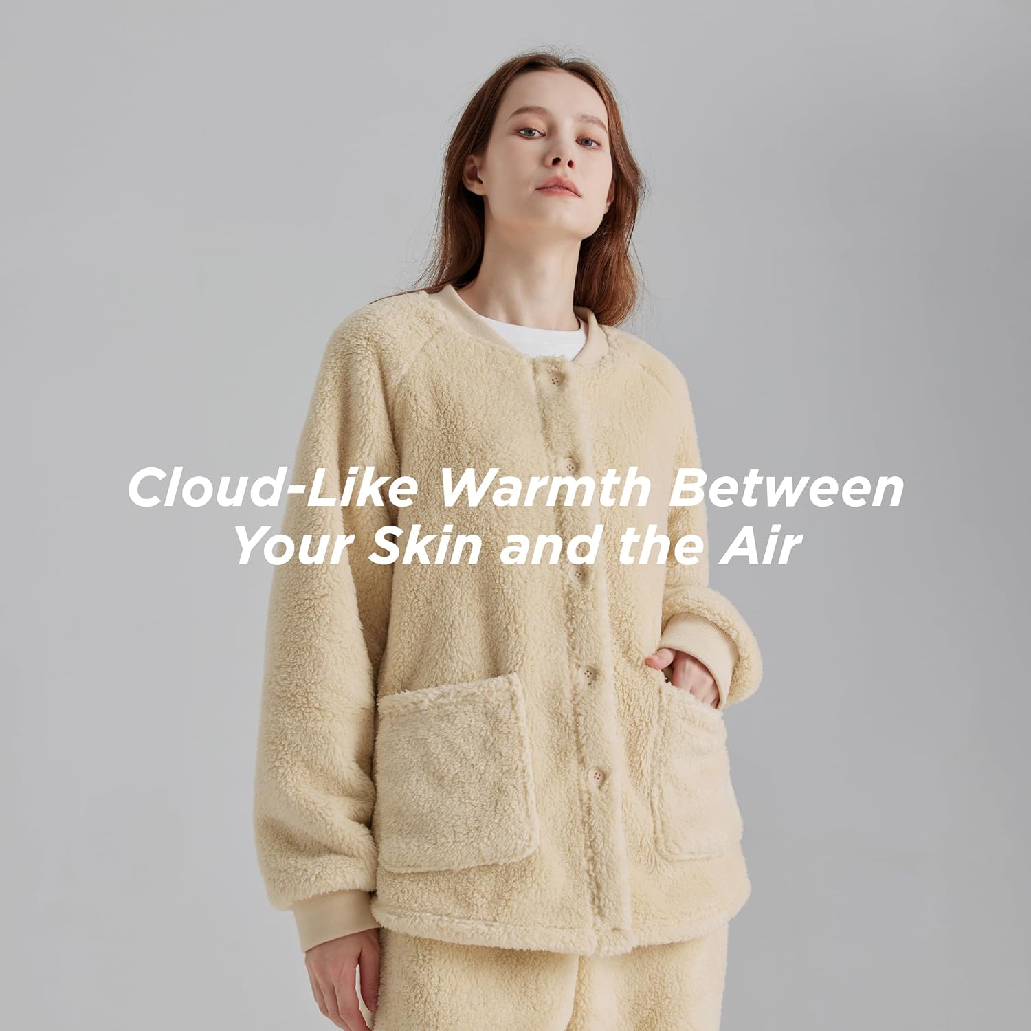 Bedsure Fleece Pajamas for Women Set, Winter Fuzzy Flannel Pajamas Loungewear, 2 Piece Soft Cozy Warm Fluffy Sherpa Sleepwear - Image 2