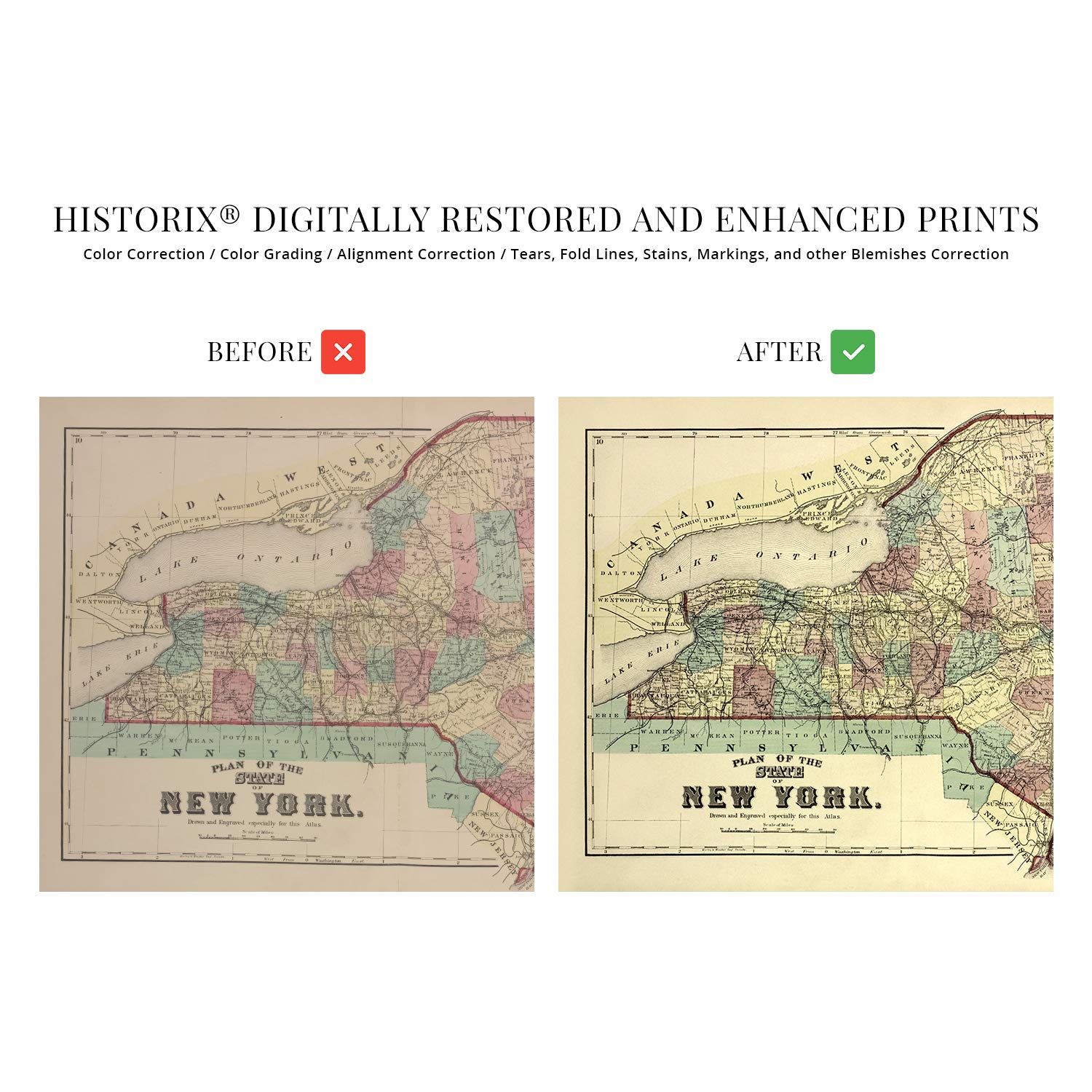 リソグラフ　古いニューヨークの地図 ヴィンテージ NYC マップ - 古い地図 1915 年 ロウアー マンハッタン