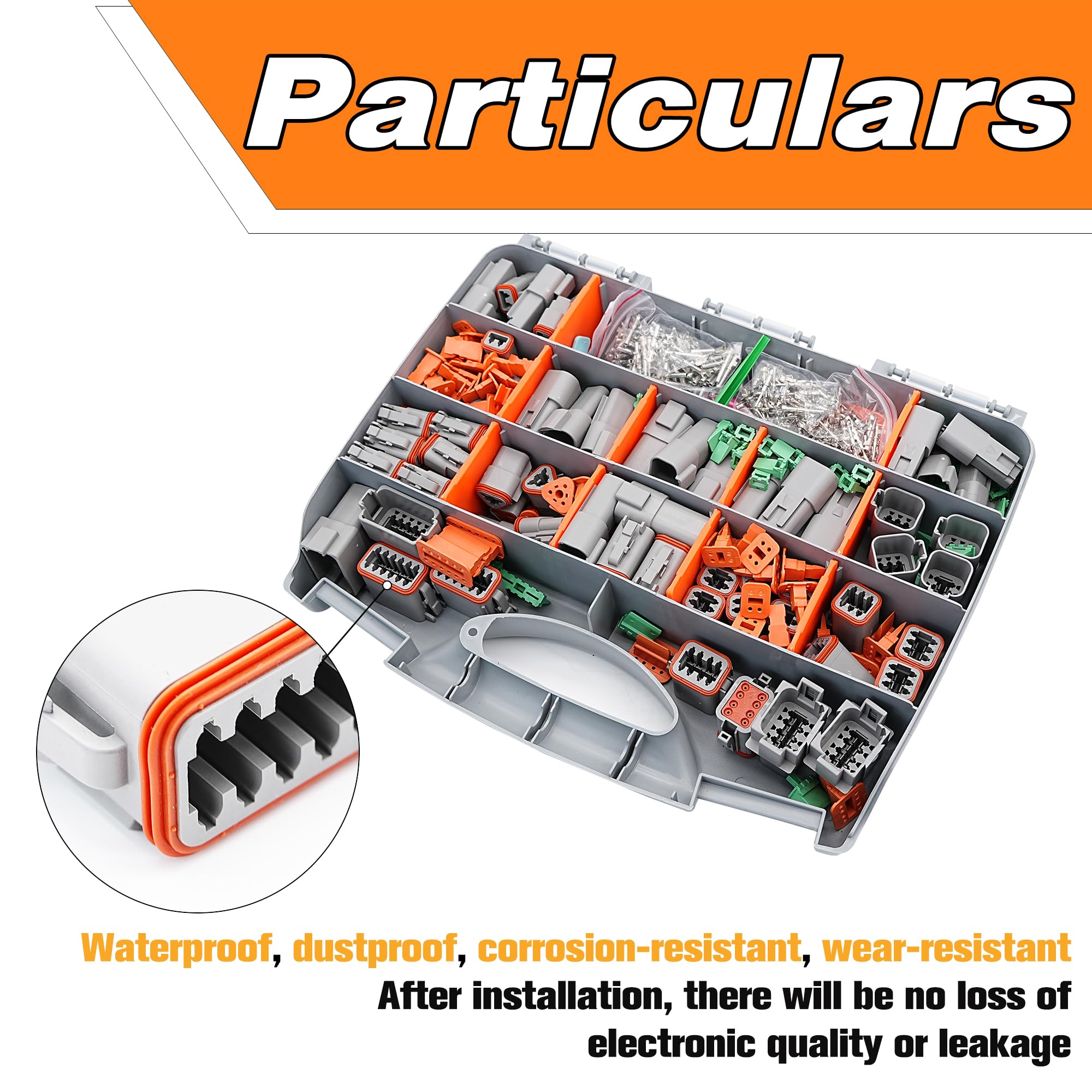 601-Piece DT Deutsch Connector Kit - Waterproof Electrical Connectors With Removal Tool
