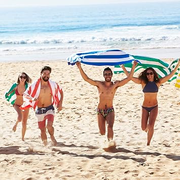 Dock & Bay Beach Towel - Quick Dry, Sand Free - Compact, Lightweight - 100% Recycled - Includes Bag - Cabana - Set A (4), Extra Large (200x90cm, 78x35)