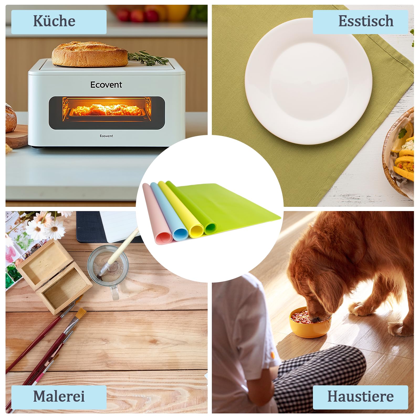 Tapis En Silicone HENGBIRD - Lot De 3, 40x30cm, Pour Peinture, Pâtisserie, Cuisine