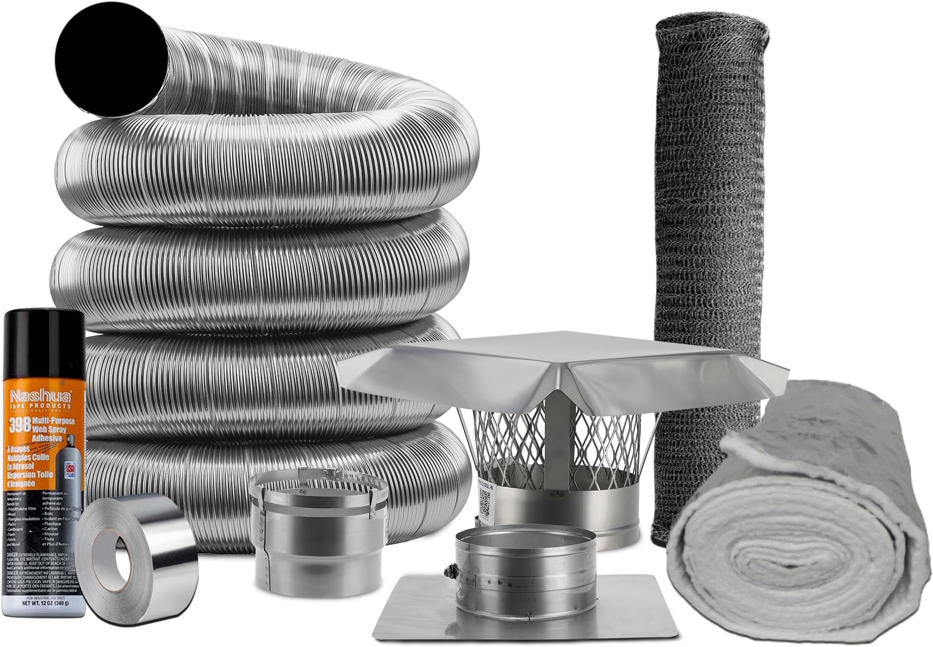 Fireside Chimney Supply Basic Chimney Liner Insert Kit with Insulation 6 Inch x 20 Foot