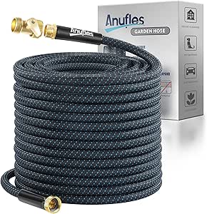 50FT Lightweight No-Kink Garden Hose - 3-Layer PVC, Leak-Resistant Metal Fittings, 3/4" Standard