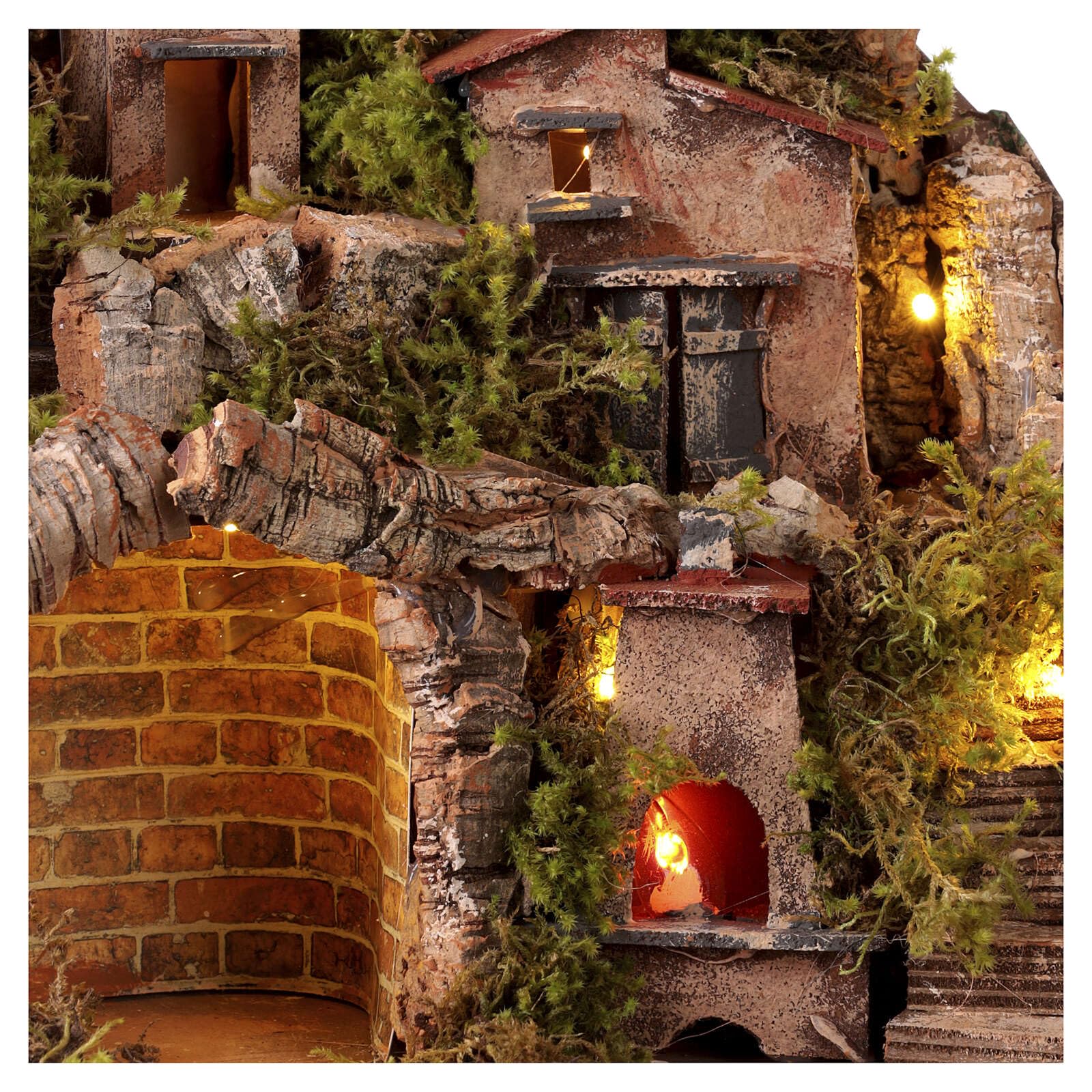 Holyart Crèche Napolitaine: Décor avec étable et Four 40x35x30 cm crèche napolitaine 10-12 cm
