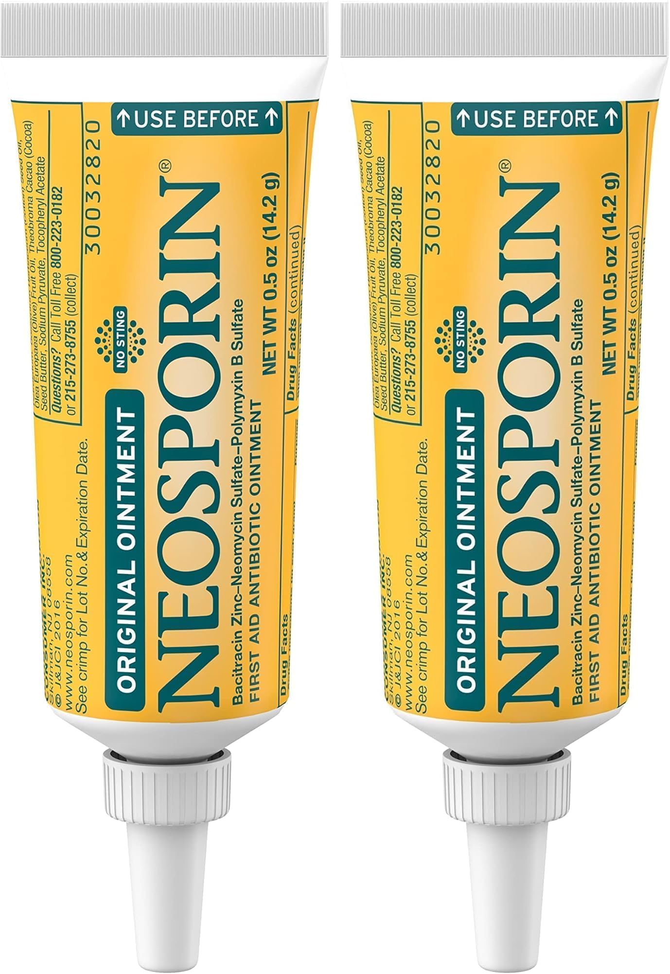 Original First Aid Antibiotic Ointment with Bacitracin Zinc for Infection Protection, Wound Care Treatment & Scar Appearance Minimizer for Minor Cuts, Scrapes and Burns,.5 oz (Pack of 2)