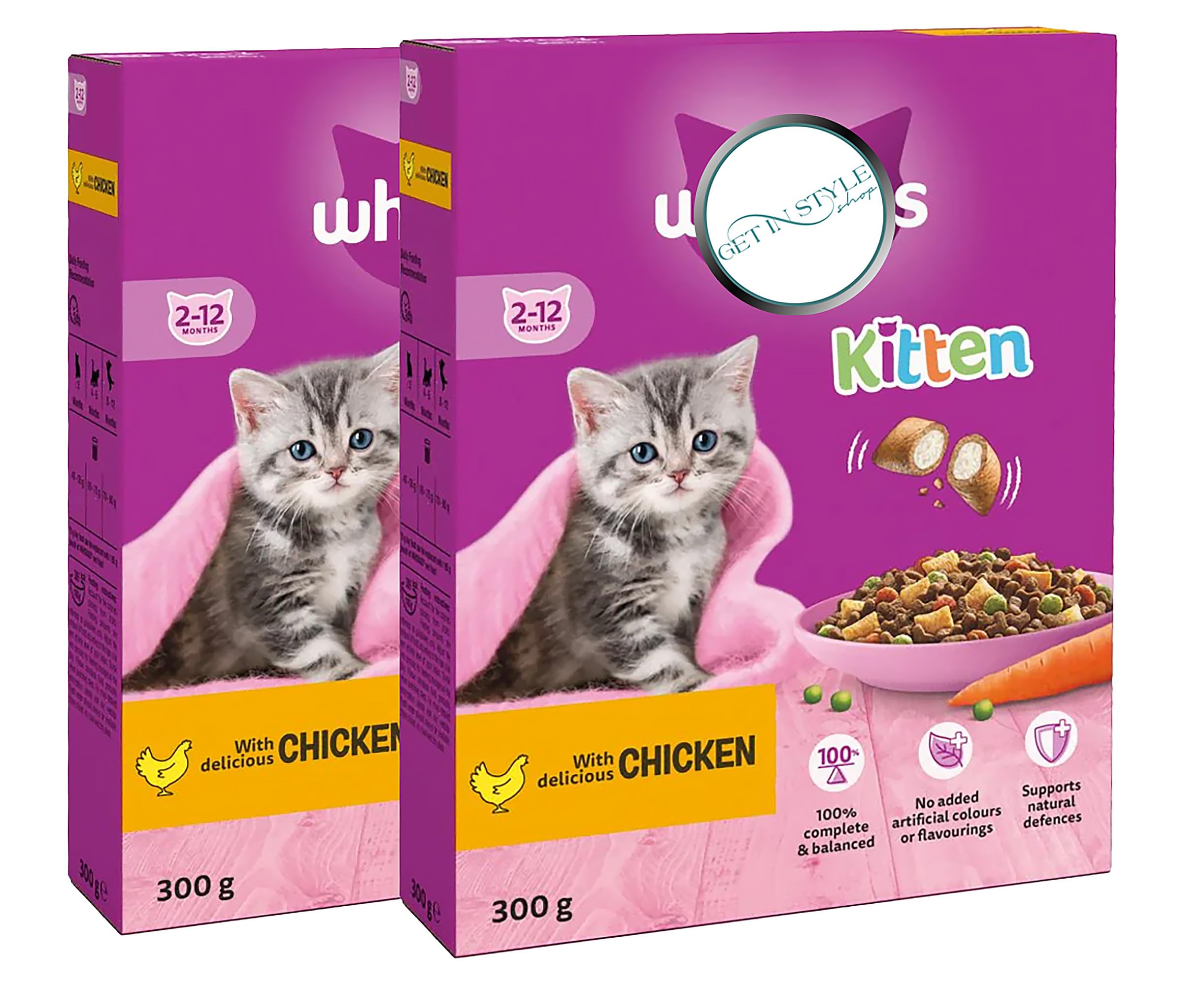 2x 300g Dry Food for Kittens (2-12 Months), with Chicken – Bundled by GetInStyle Shop