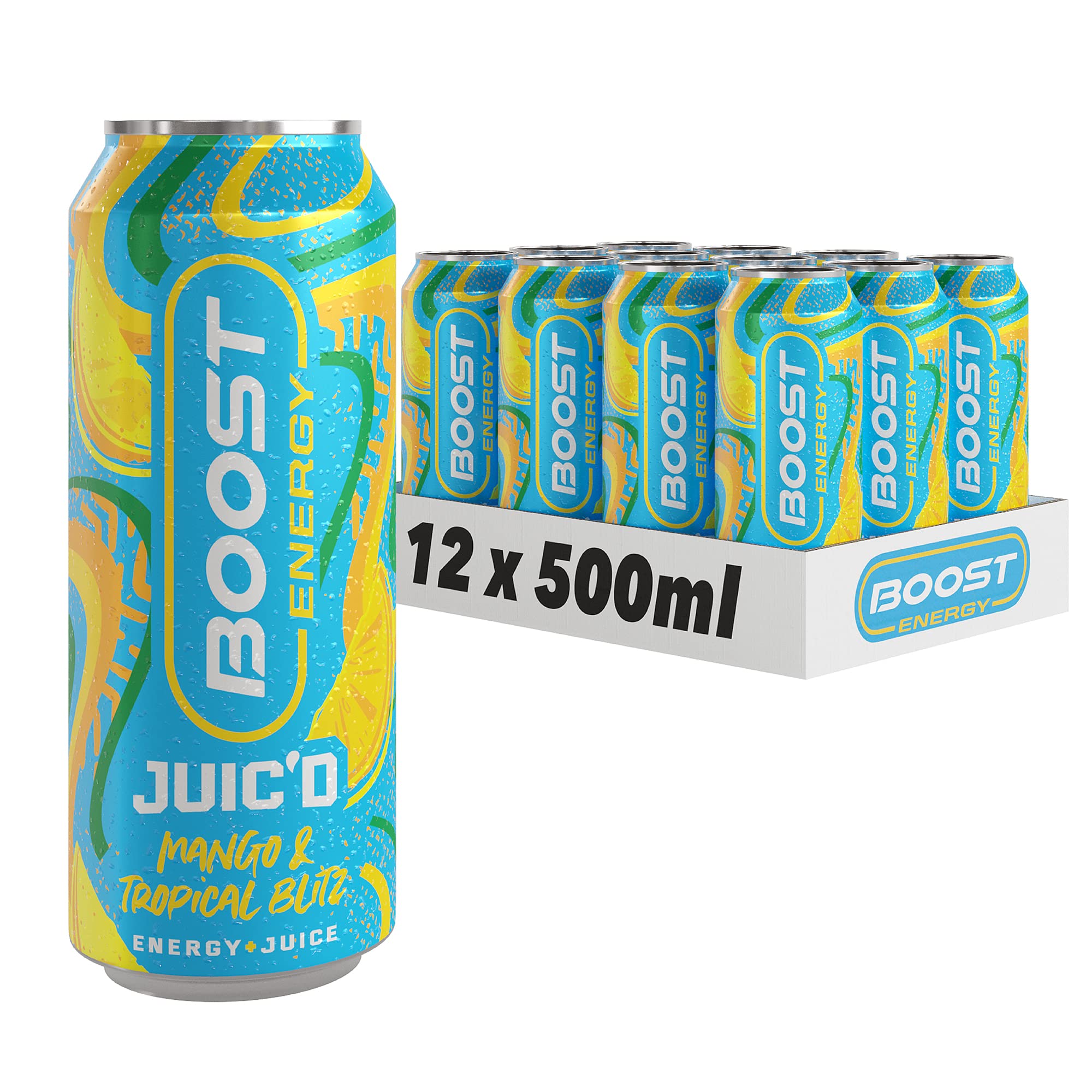 Buy BoostJuic'd Energy Drink Mango & Tropical Blitz, 500ml x 12 pack