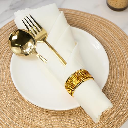 Miniatura 6 de Juego de 6 servilleteros de diamantes brillantes  Servilleteros plateados para bodas, banquetes, despedidas de soltera, cenas de Navidad, fiestas de