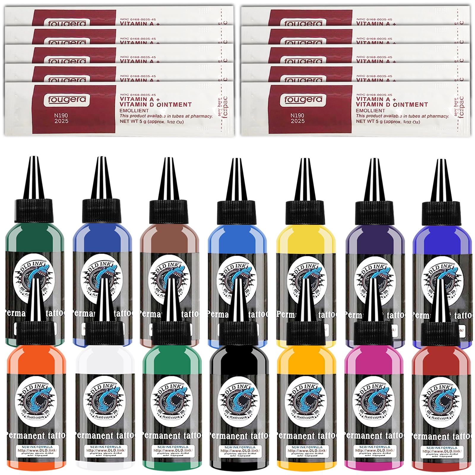 WANGYI WYTKS-BlueS-14 Lot de 14 couleurs de 30 ml / bouteille d'encre de tatouage - Pigment d'encre de tatouage professionnel - Bleu