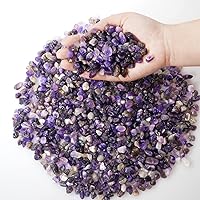 Vista 3 de gemshan Chips de amatista de 2 libras de cristal triturado natural a granel de 0.276 in a 0.354 in, piedra de cristal curativo para acuario, jarrón