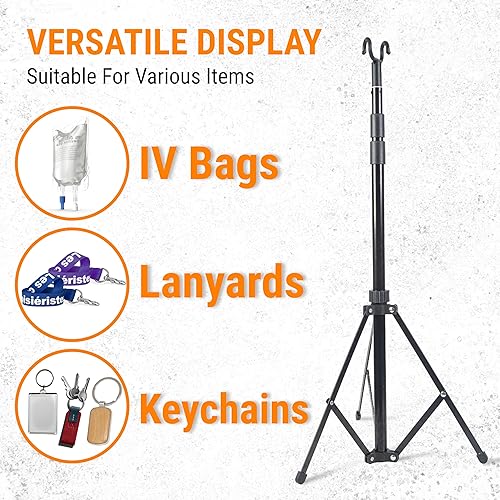 Miniatura 5 de Skywin Soporte para trípode IV con gancho, soporte plegable de poste IV con gancho, soporte de piso IV, soporte IV, soporte IV, organizador de