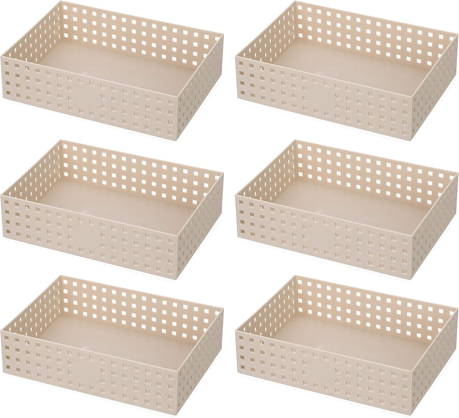 YBM Home Plastic Storage Baskets and Organizer Bins for Household Items, Perfect for Classroom, Drawers, Desktop, Office, Playroom, Shelves, Closet, and More - 1 Unit 6.25 x 4.5 x 2.5 inch, Beige 2194