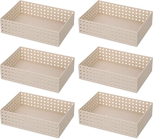 YBM Home Cestas de almacenamiento de plástico y contenedores organizadores para artículos del hogar, perfectas para aulas, cajones, escritorio,