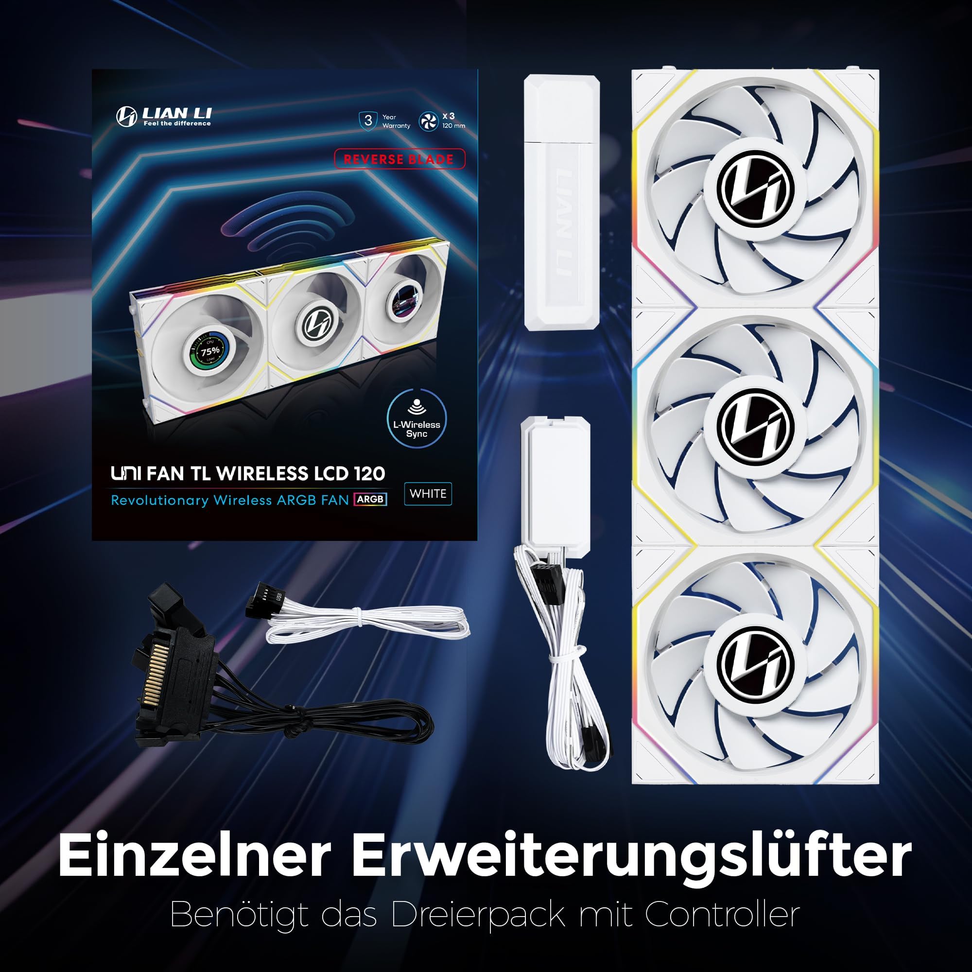 Amazon.co.jp: LIANLI 120mm ARGBケースファン リバースモデル UNI FAN
