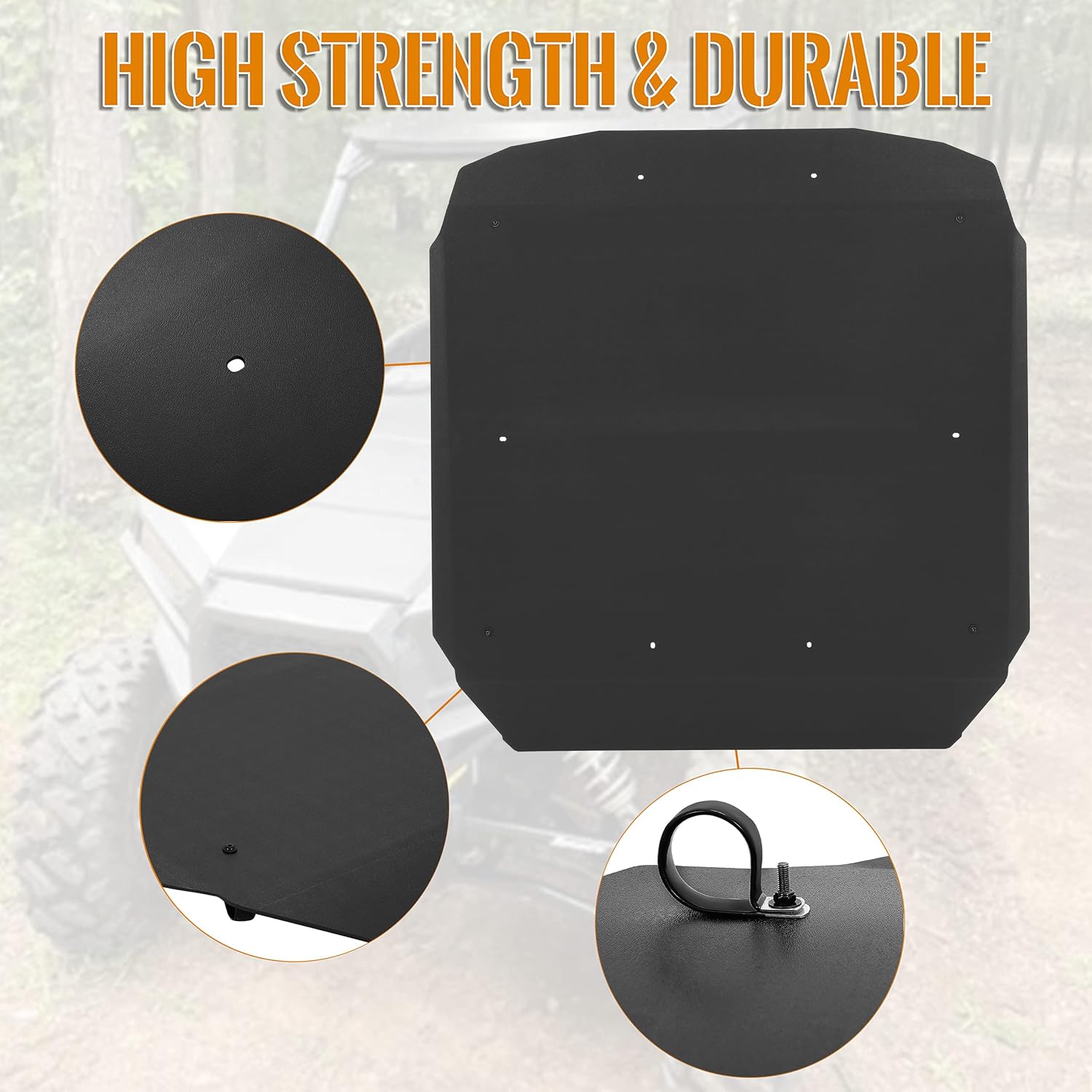 ECOTRIC Plastic Hard Roof Top for 2014-2023 Polaris RZR 900/1000, Turbo, 900 S, Trail XC 2 Seat - Sturdy ABS Plastic - Image 5