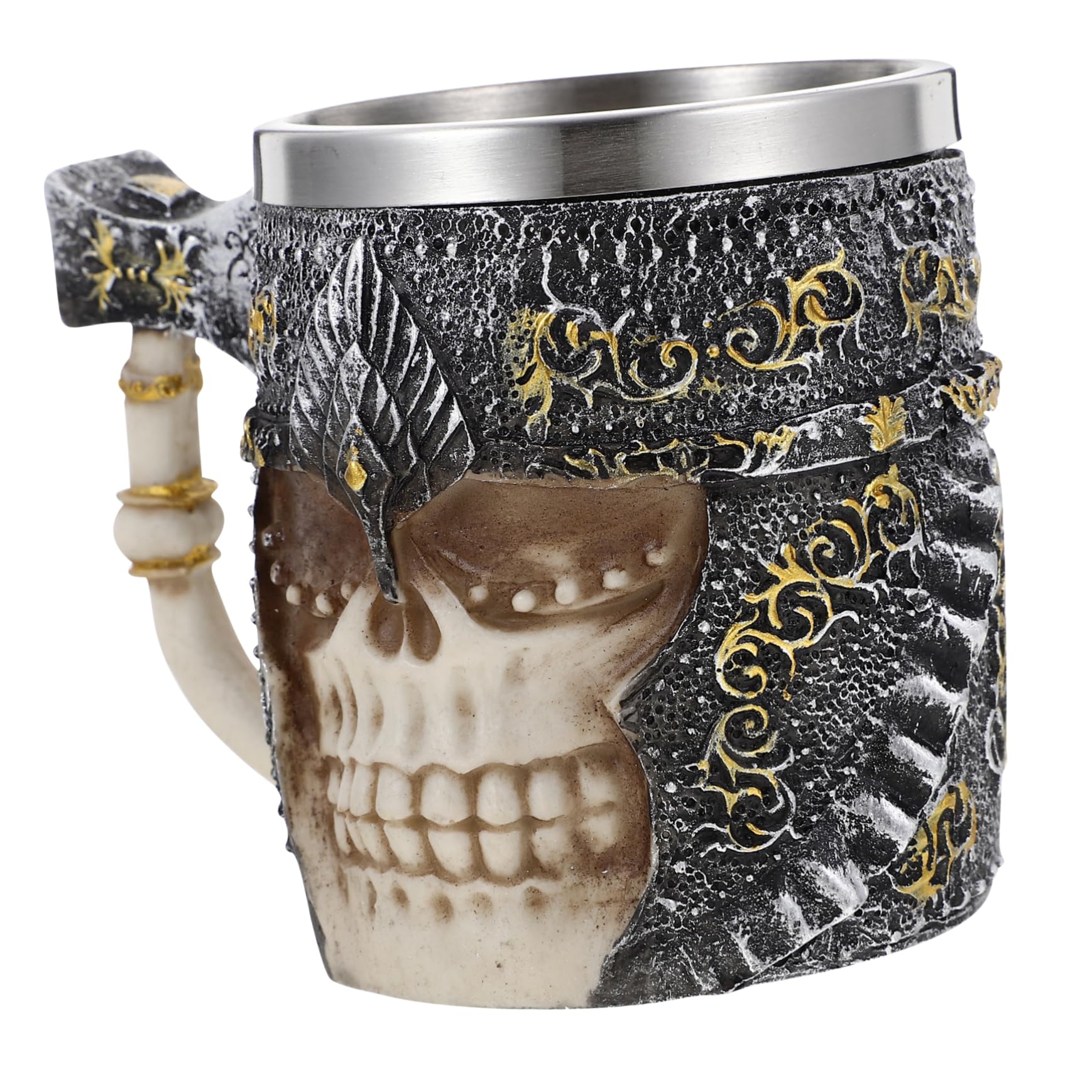 Taza de café de calavera decorativa con base estable para escritorio de oficina