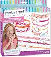 Vista 1 de Make It Real - Kit de fabricación de pulseras de la amistad de macramé para niñas - Kit de fabricación de pulseras de cuerda para niños - Kit