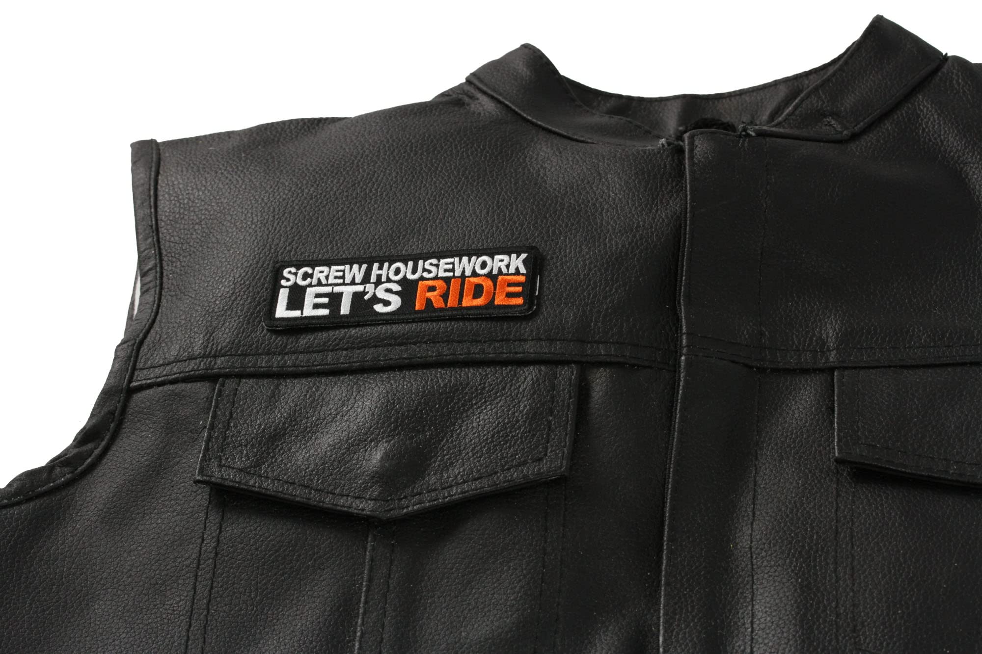Screw Housework Let's Ride Iron-On Patch - Funny Embroidered Biker Patch For Women Riders - View #7