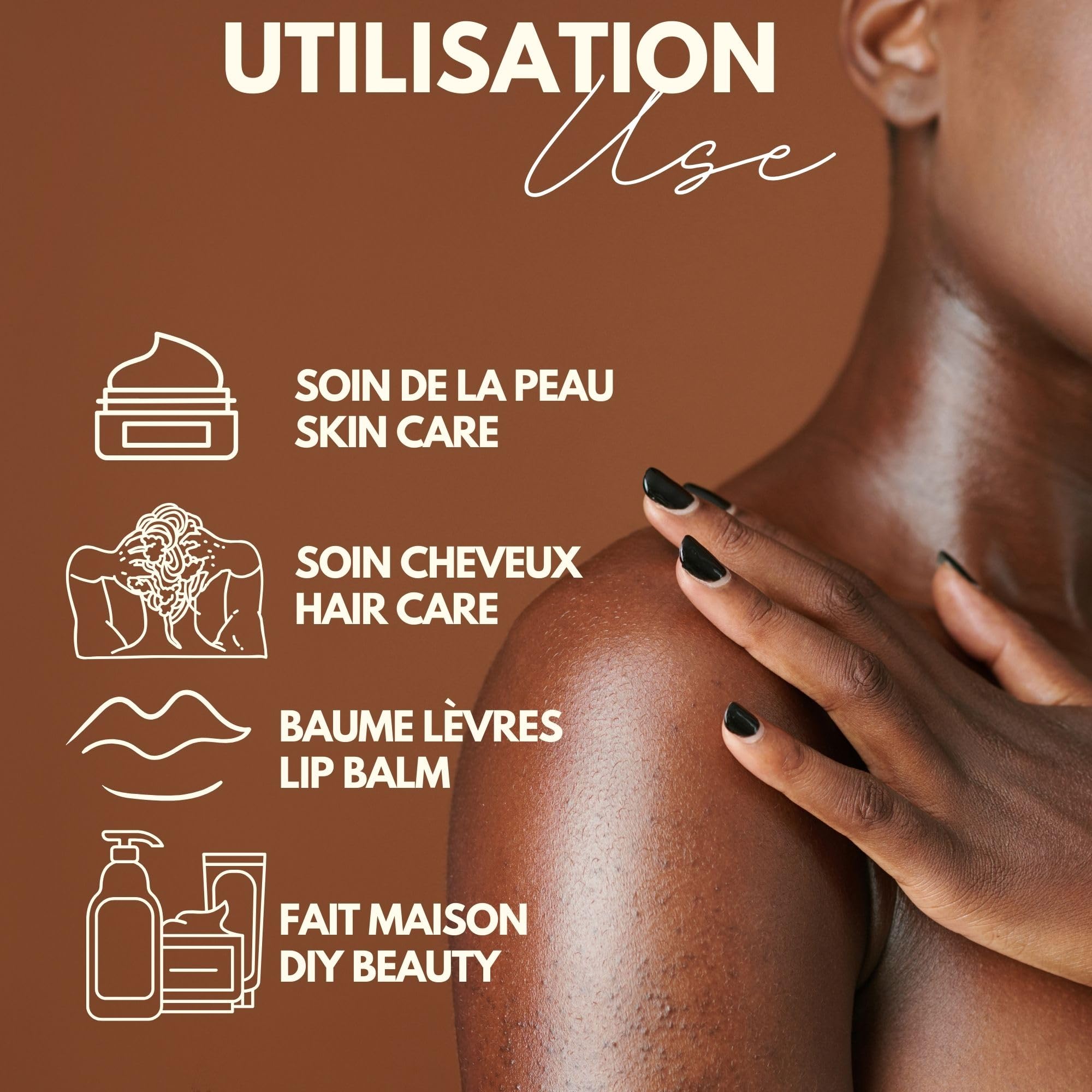 1kg Beurre de cacao brut, pur, 100% naturel, non raffiné - De Côte d'Ivoire - Non OGM - Riche en Antioxydants et Acides Essentiels Sans Additifs - Cheveux Corps - Anti Rides - Relaxation - Massage