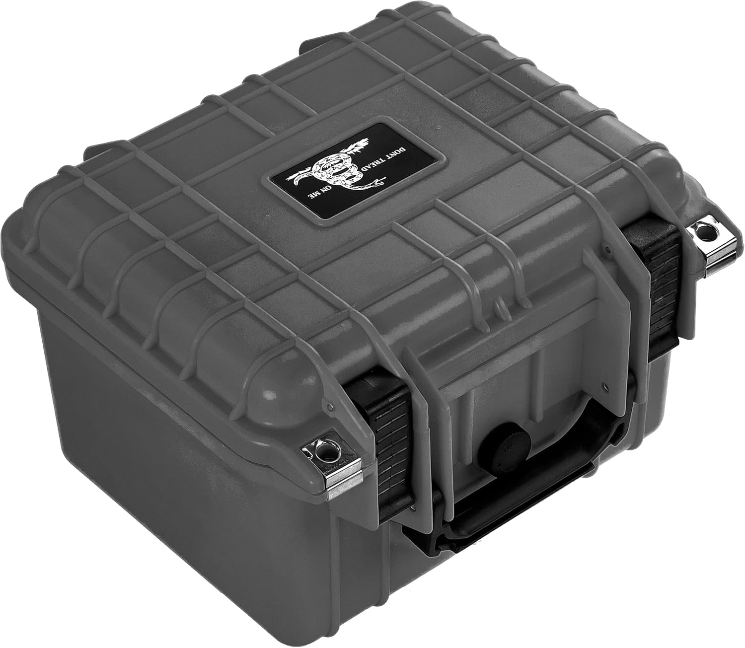 Eylar Don't Tread On Me 10.62" Small Deep Hard Gun Case, Waterproof, Dustproof, Shockproof with Foam - External: 10.62" x 9.68" x 6.87" Internal : 9.17" x 7" x 6.12" (Gray)
