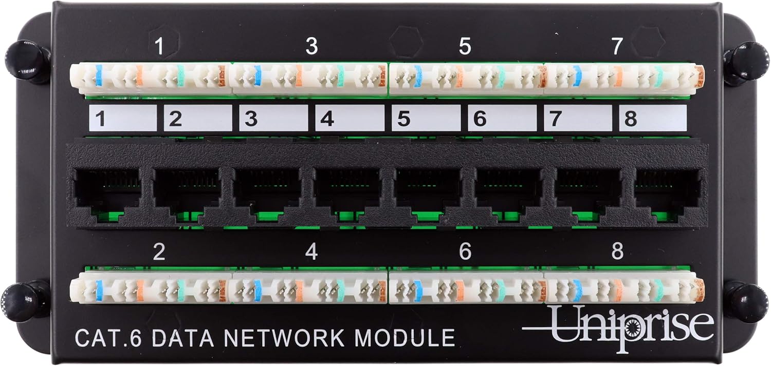 Commscope UNMDU-DDM-8-C6 Uniprise CC0062034/1 - Home Automation 8 Port Data Module, Category-6 CAT6 Patch Panel - Fits most SMC Panels.