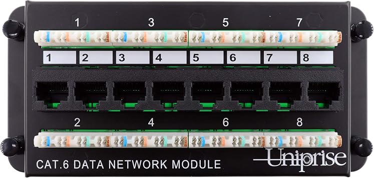 Commscope UNMDU-DDM-8-C6 Uniprise CC0062034/1 - Home Automation 8 Port Data Module, Category-6 CAT6 Patch Panel - Fits most SMC Panels.