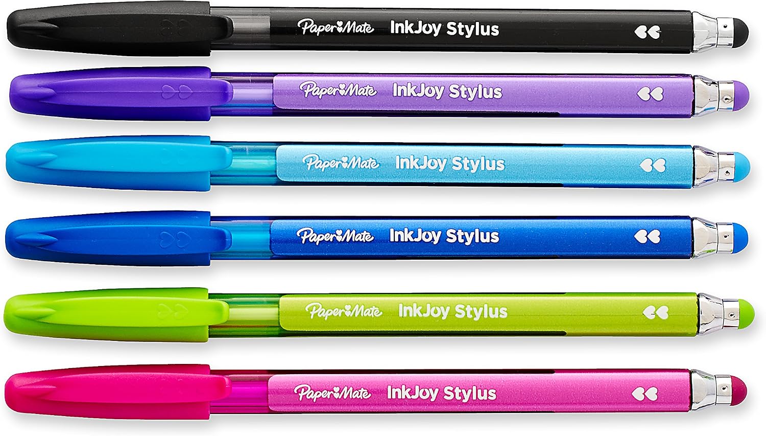 Paper Mate InkJoy 2 in 1 Stylus Ballpoint Pens, Medium Point, Assorted, Box of 24