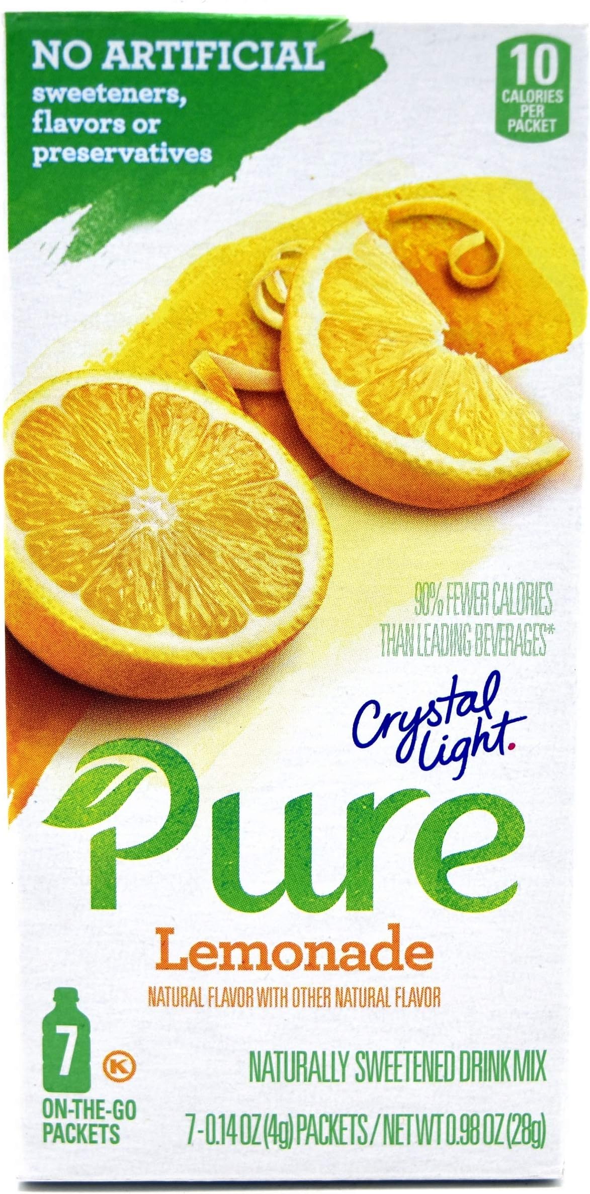 Crystal Light Pure Lemonade On The Go Drink Mix, 7-Packet Box (4 Box Pack)