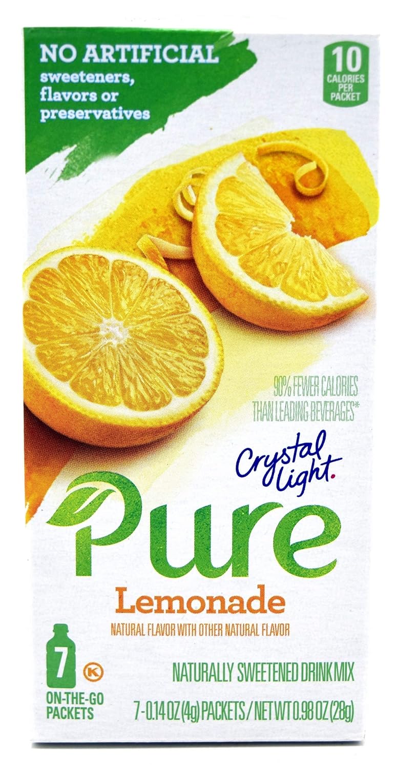 Crystal Light Pure Lemonade Drink Mix 14 Packets, On The Go in