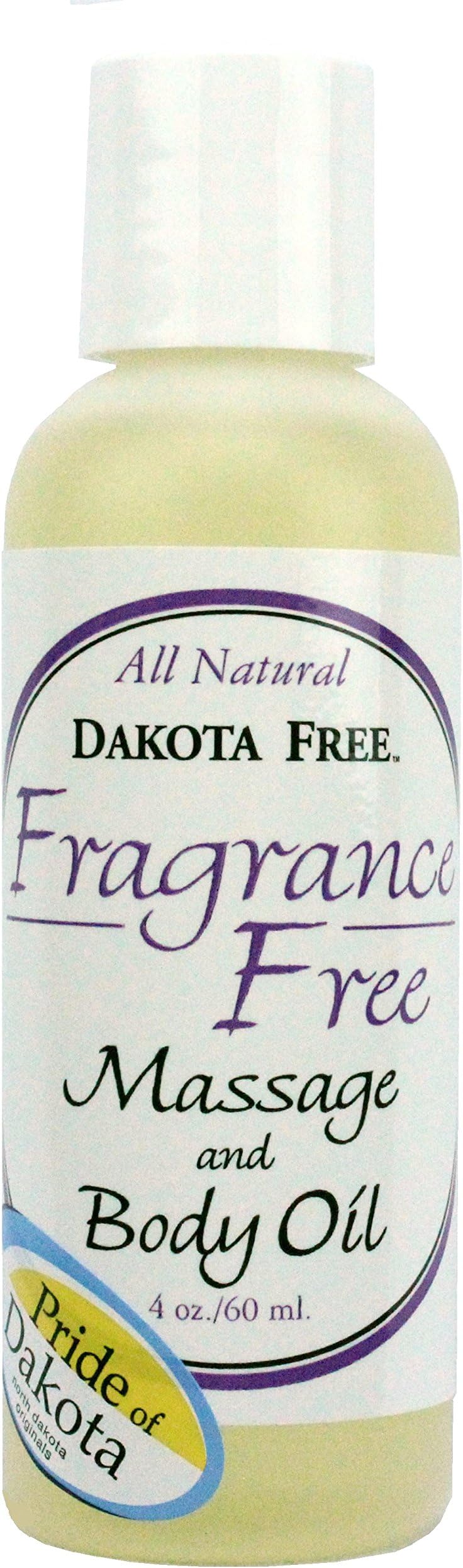 Dakota Free Fragrance Free Massage and Body Oil 4 oz